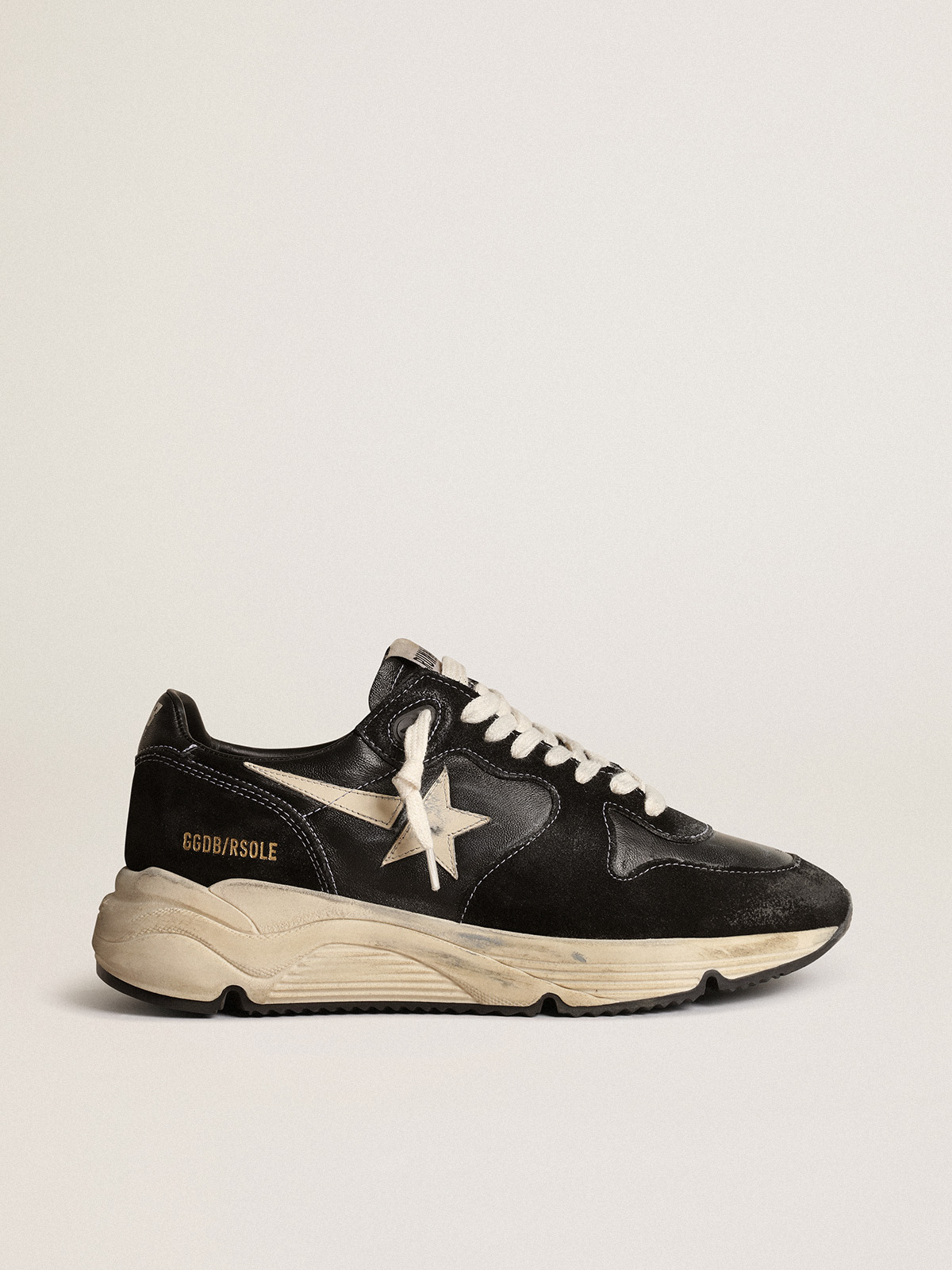Women's Running Sole in black nappa and suede| Golden Goose