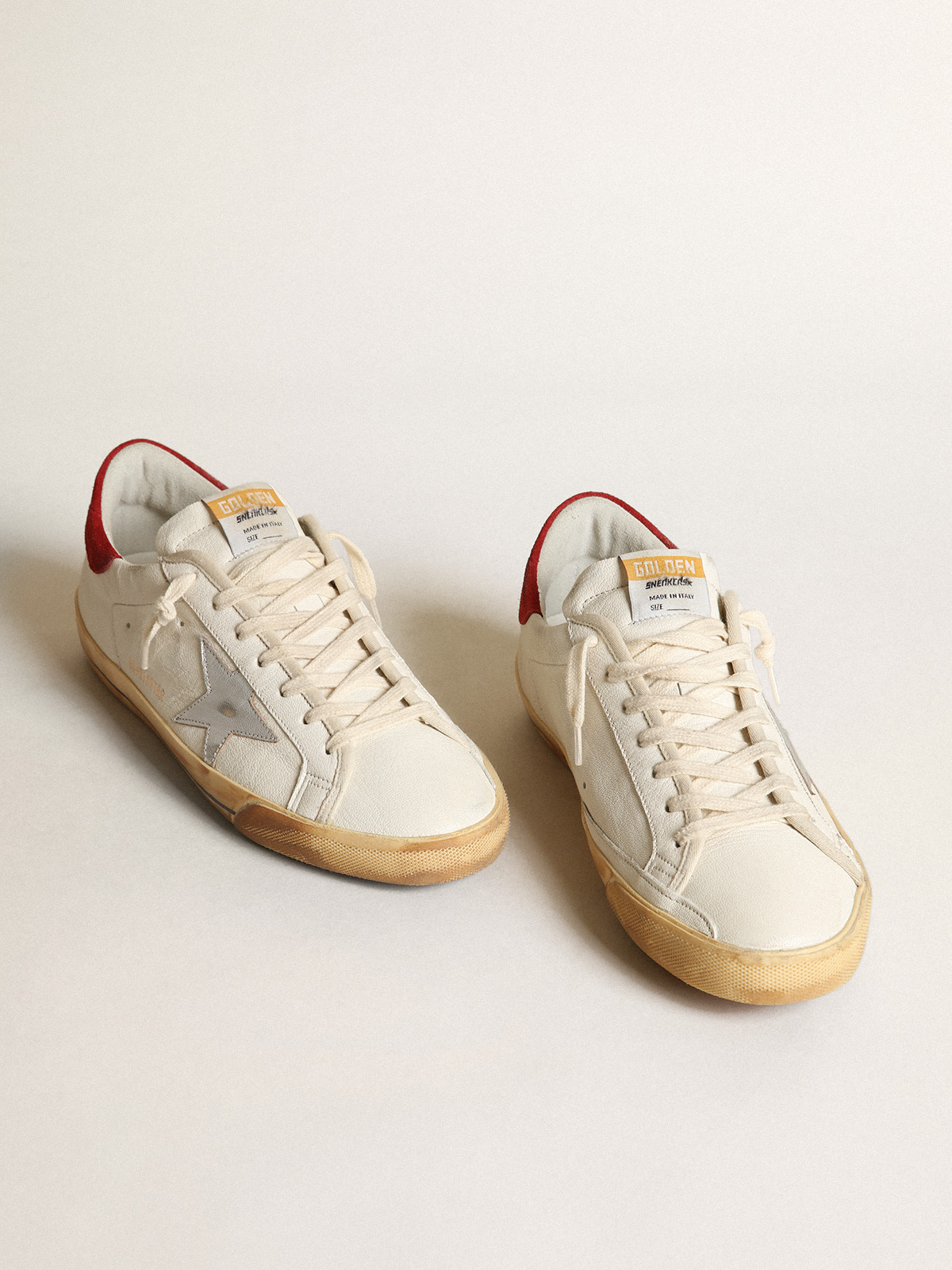 Men's Super-Star with silver laminated leather star| Golden Goose