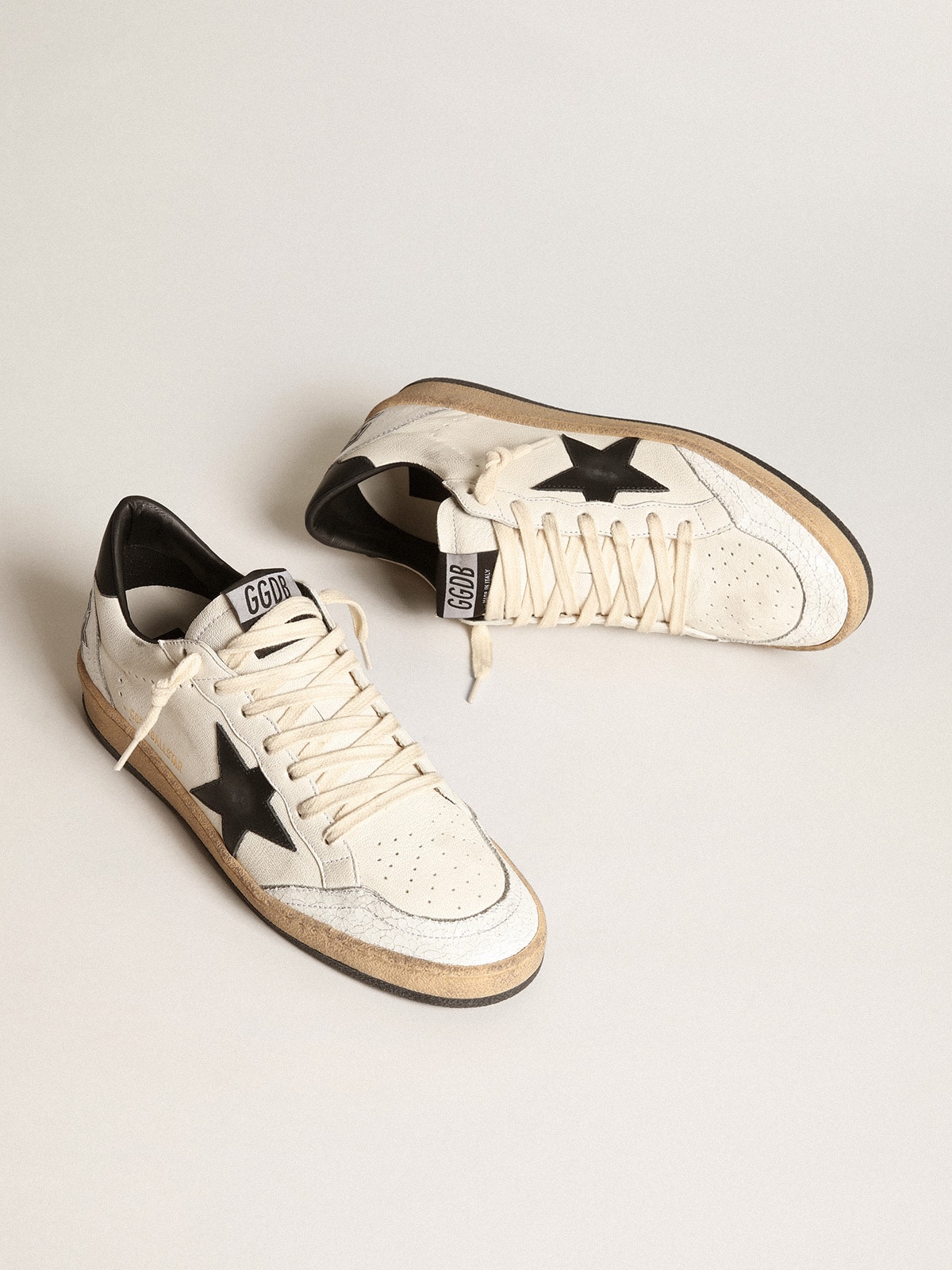 Men's Ball Star in white nappa with black star| Golden Goose