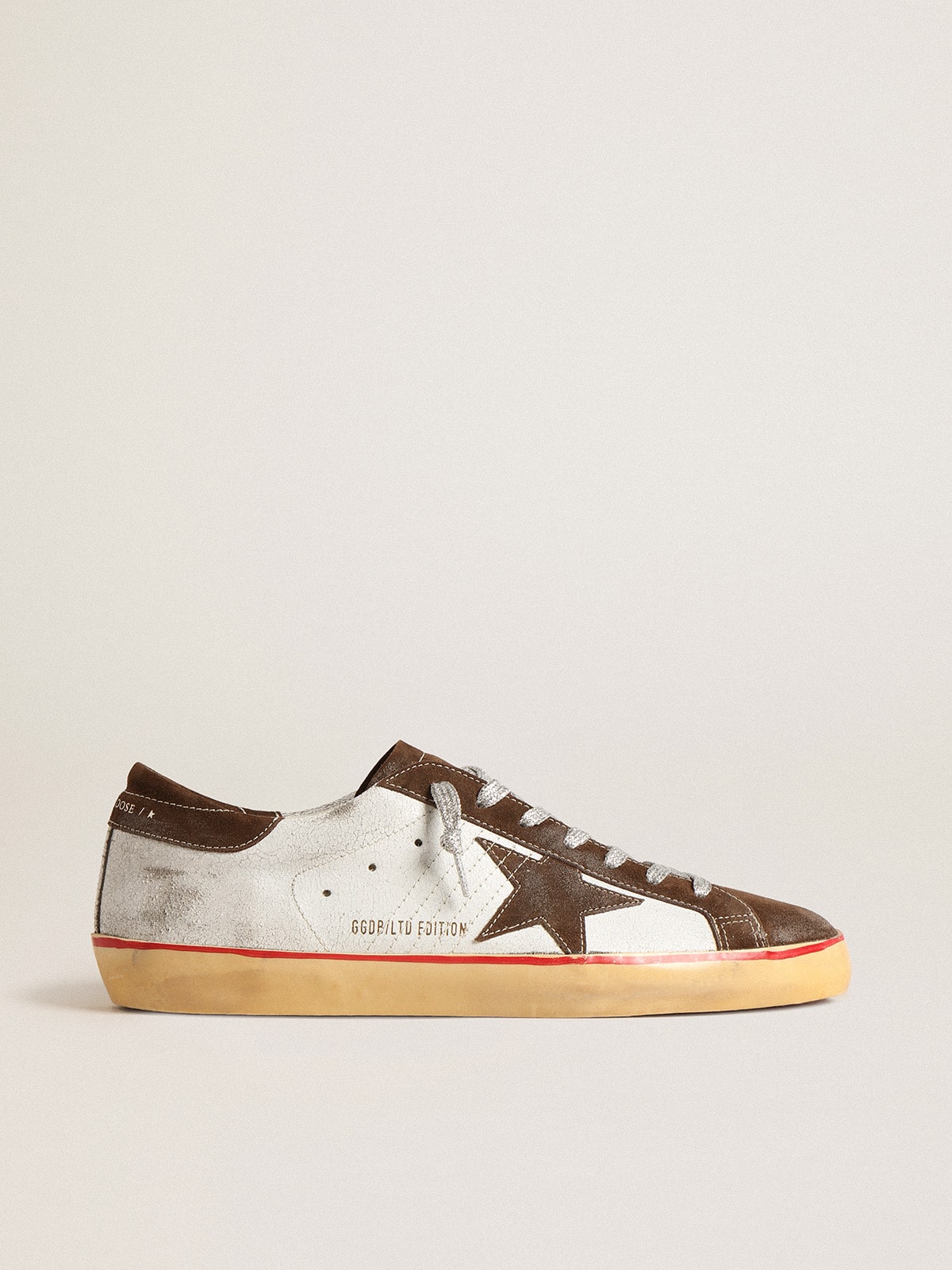 Super-Star LTD with brown suede star and heel tab| Golden Goose