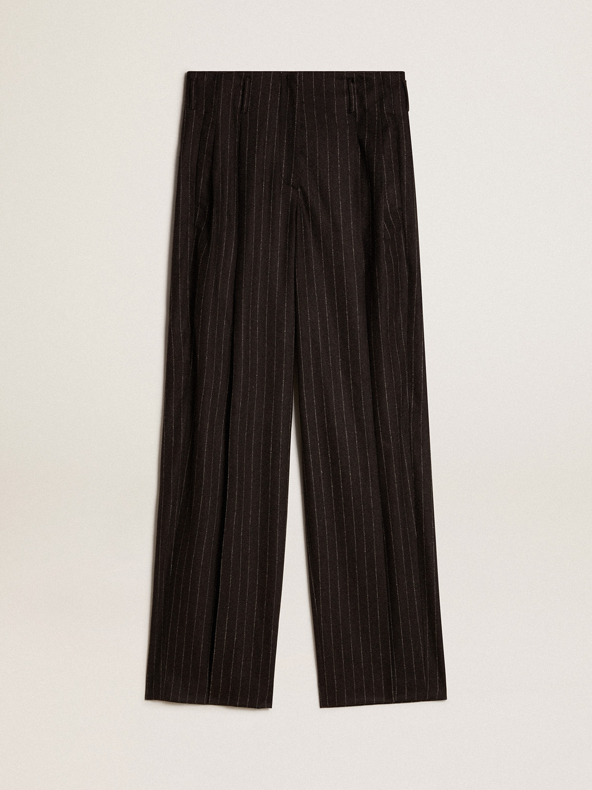 Women's pants in dark gray wool| Golden Goose