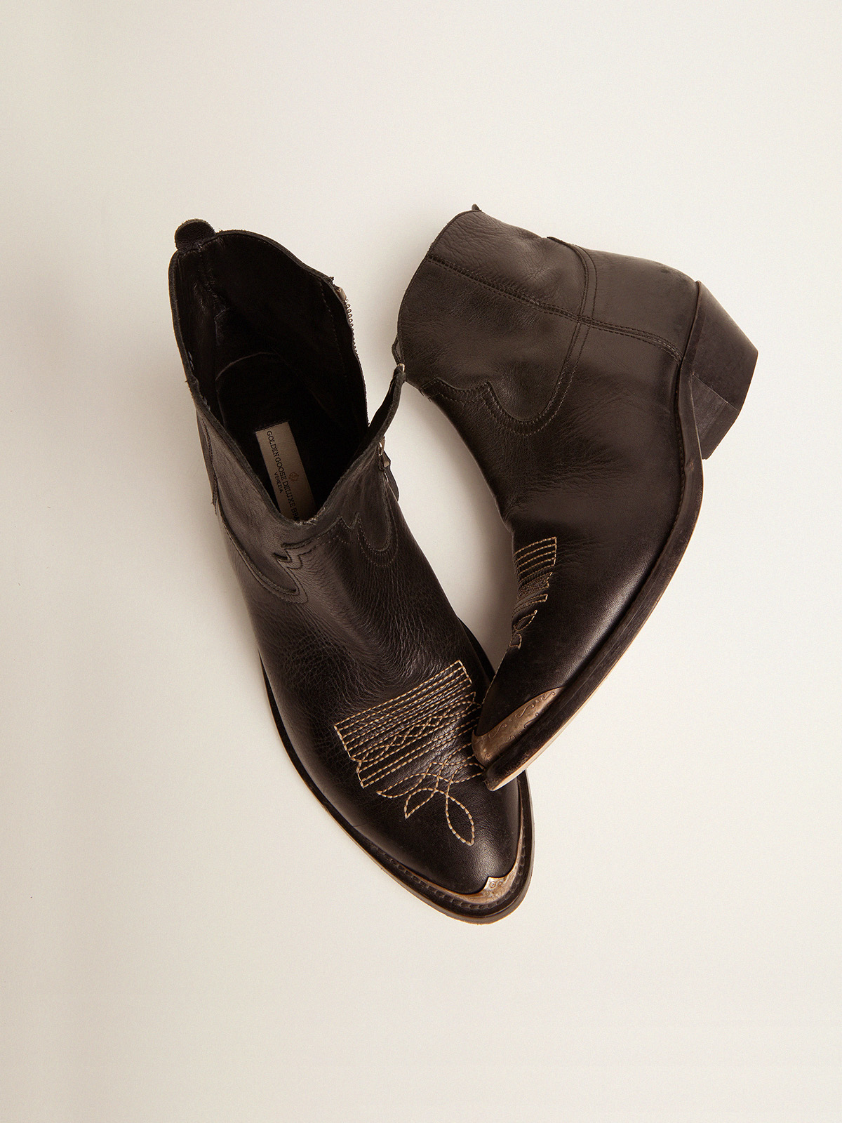 Women's leather ankle boots with western decoration| Golden Goose