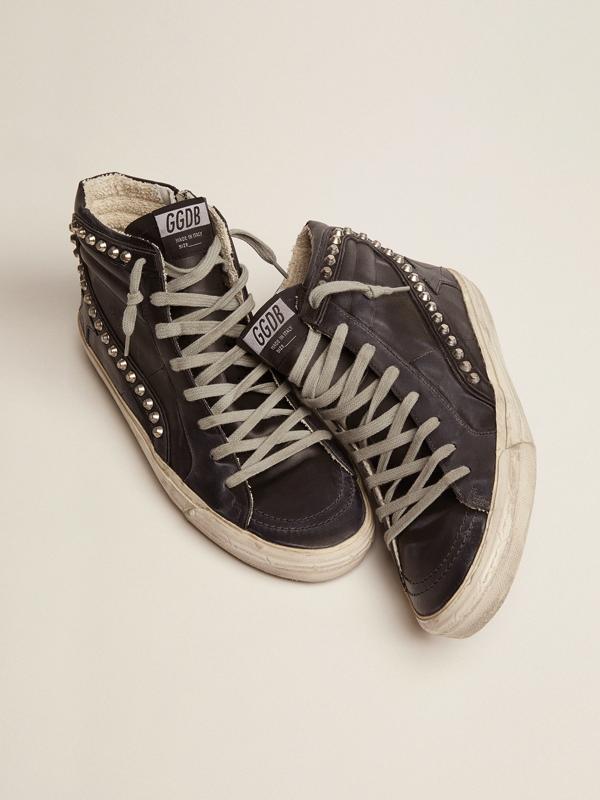 Men's Slide black with studs| Golden Goose