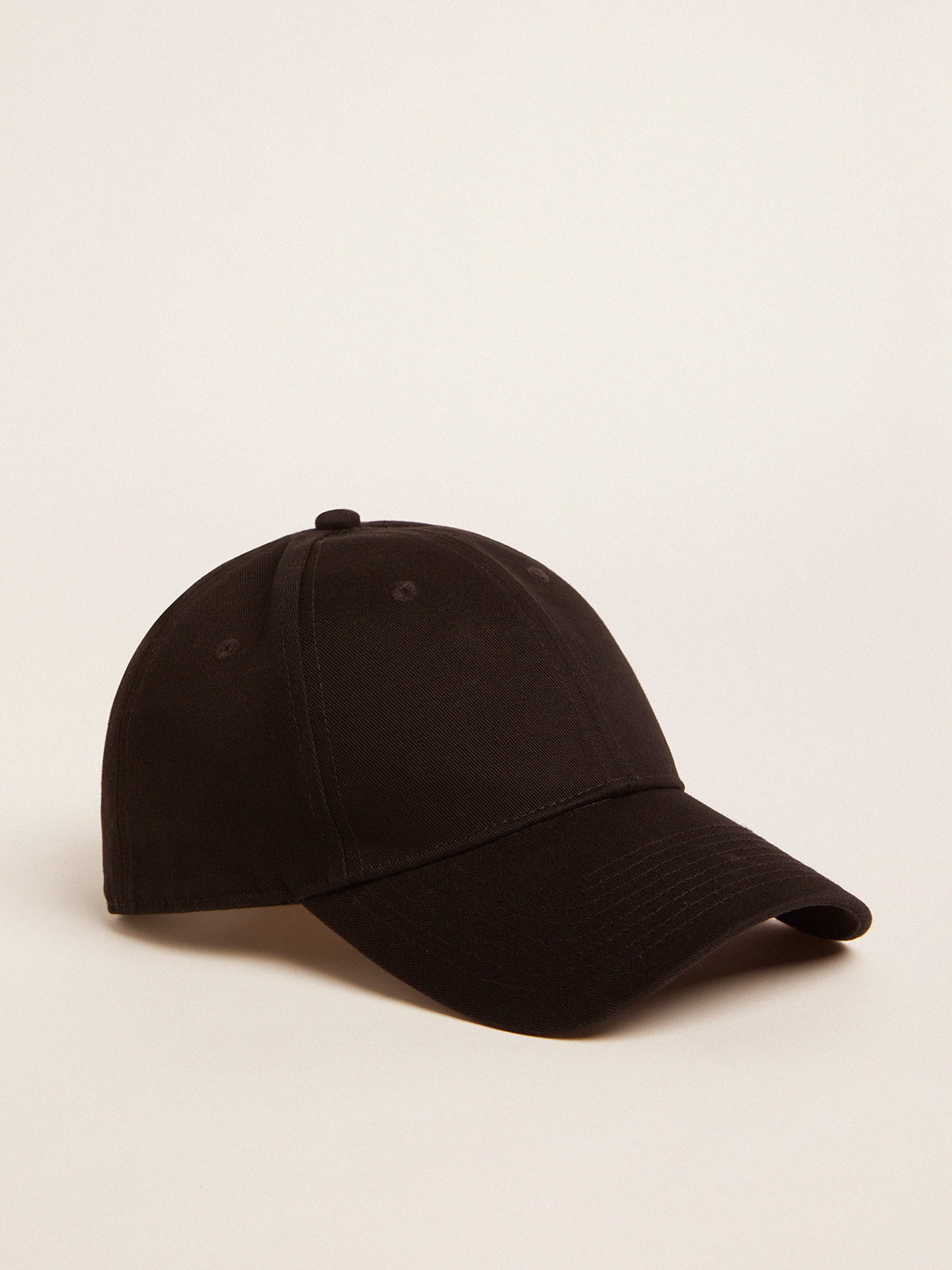 Black baseball cap with logo on the side| Golden Goose