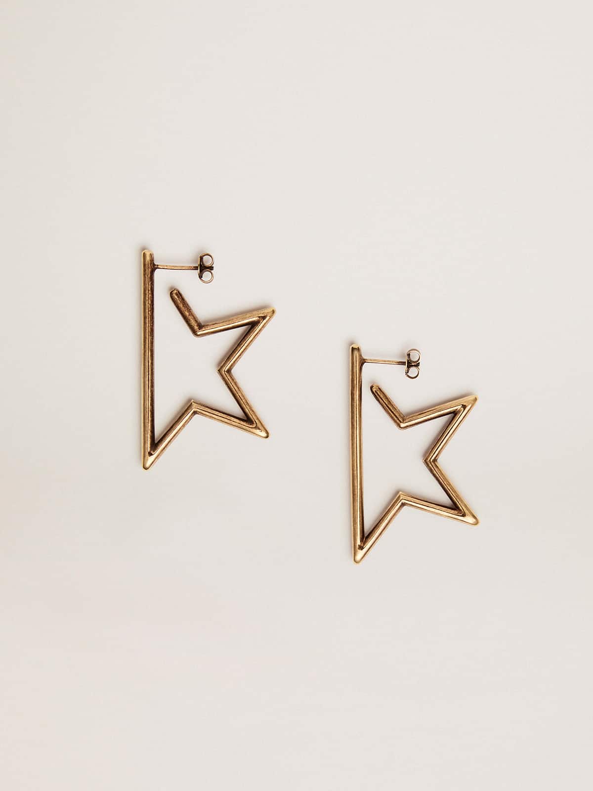 Women's Star antique gold color pendant earrings| Golden Goose