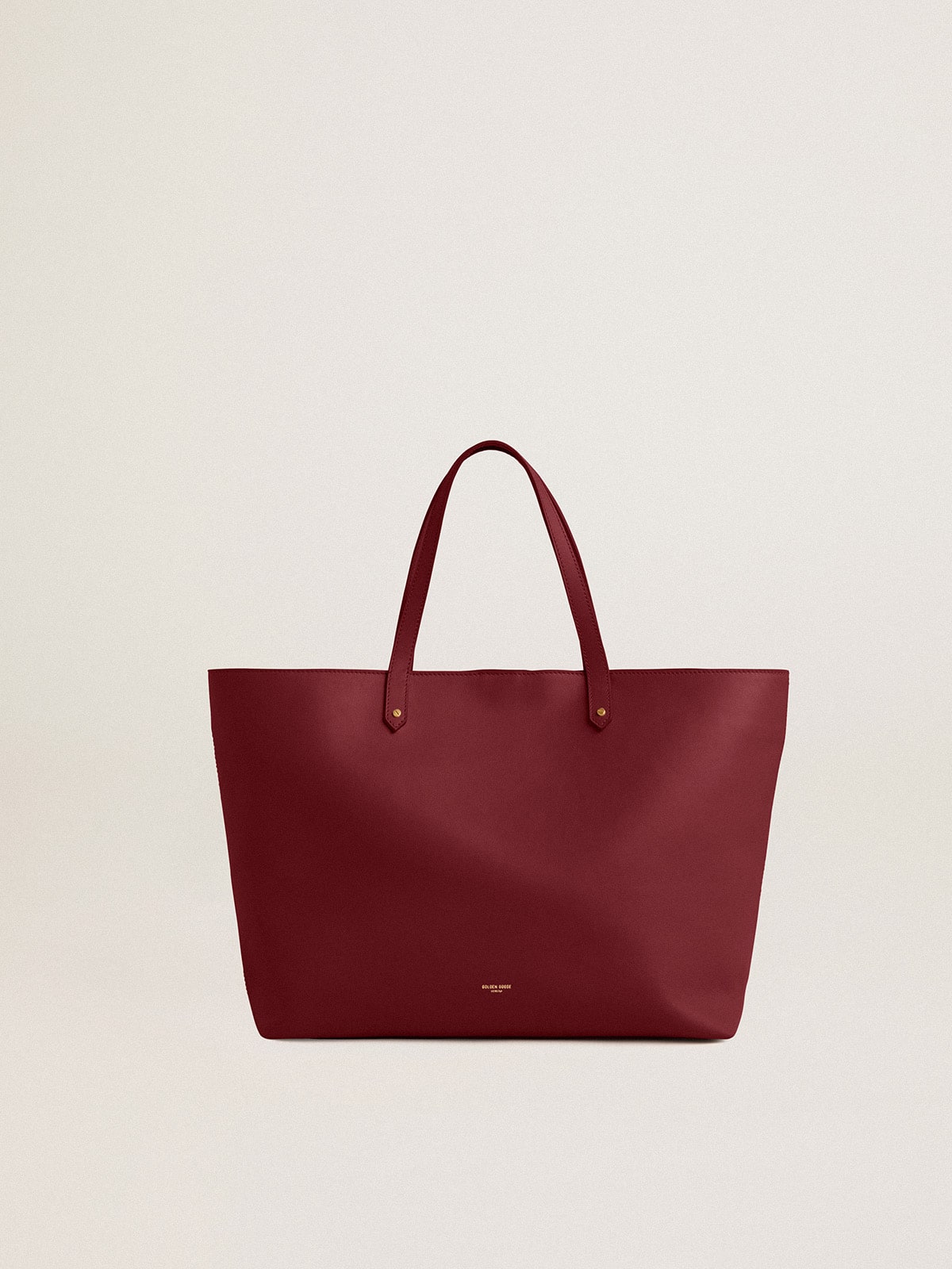 Burgundy Pasadena Bag in smooth leather with gold logo| Golden Goose