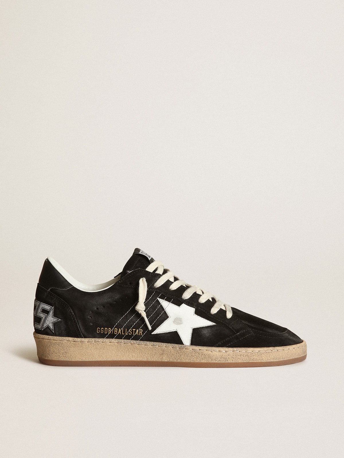 Men's Ball Star in black suede with white leather star| Golden Goose