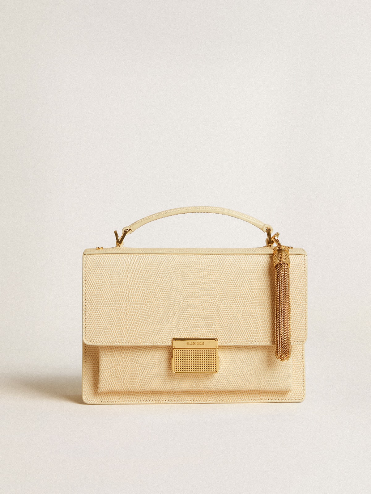 Tassel-shaped charm in antique gold-colored brass| Golden Goose