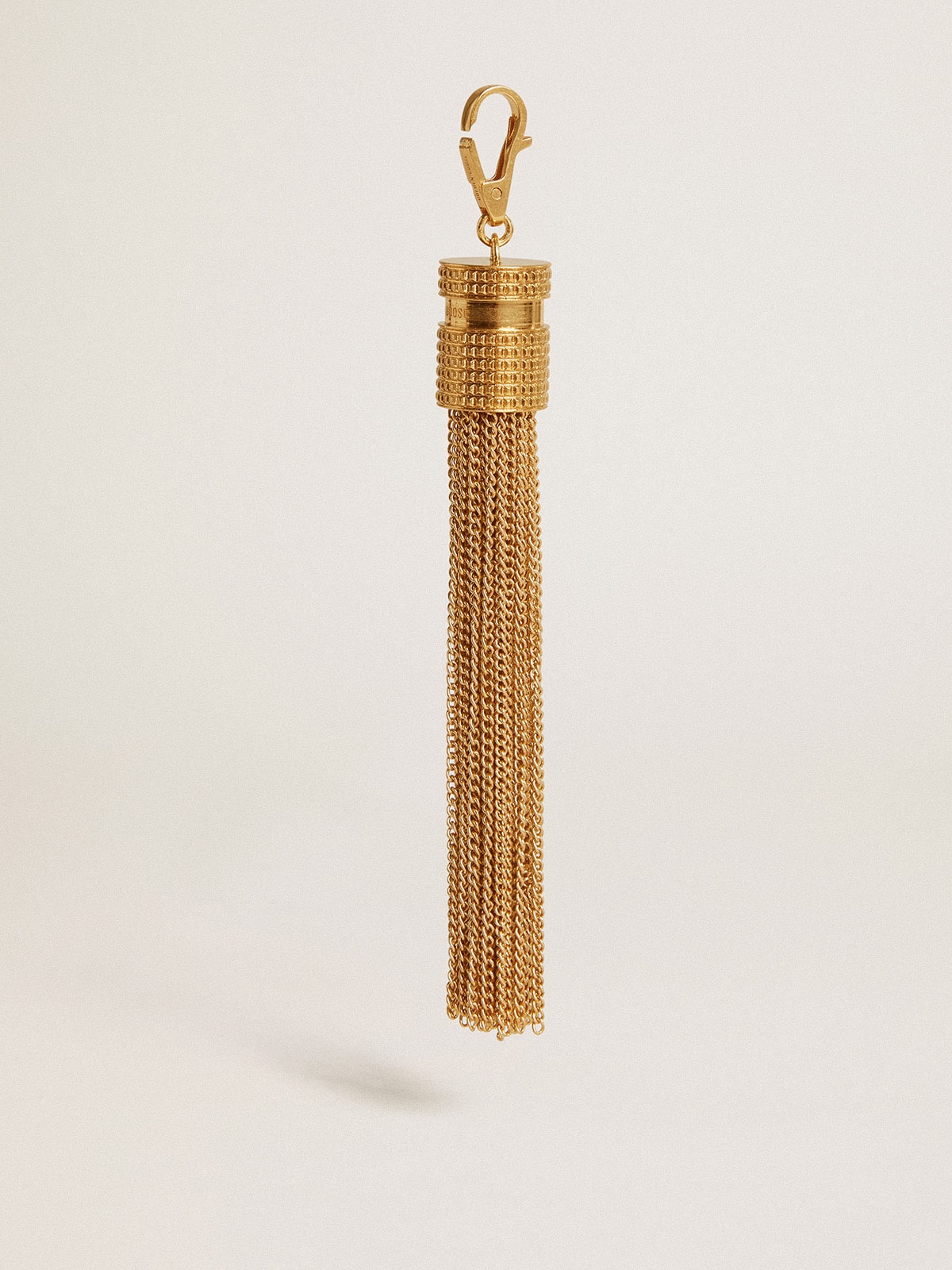 Tassel-shaped charm in antique gold-colored brass| Golden Goose