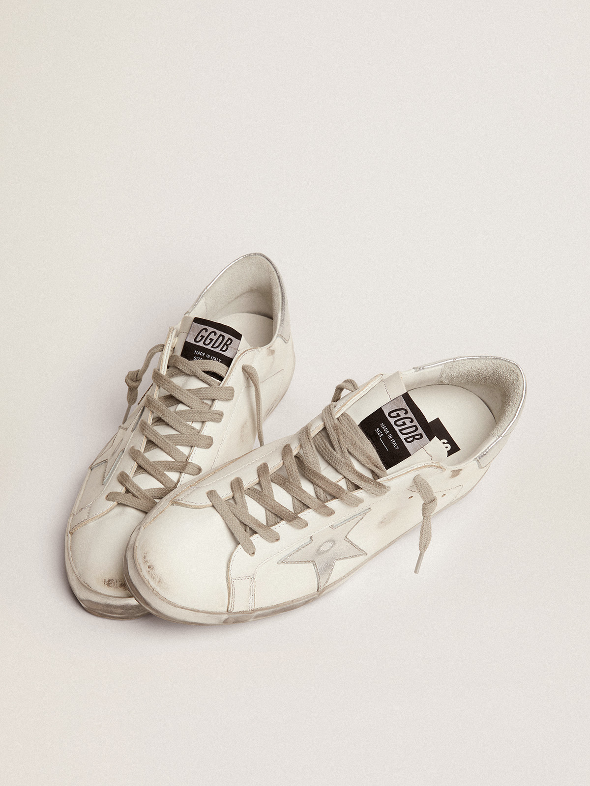 Men's Super-Star with glitter star and heel tab| Golden Goose