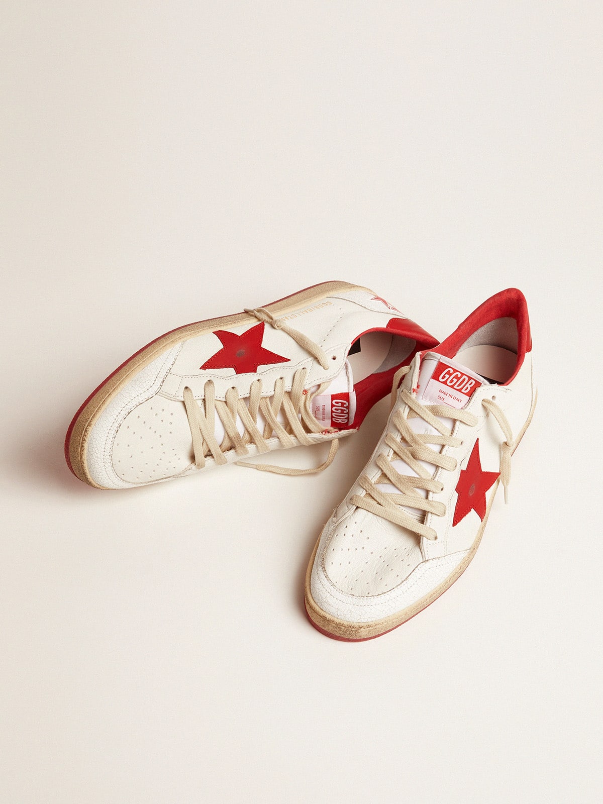 Men's Ball Star in white leather| Golden Goose