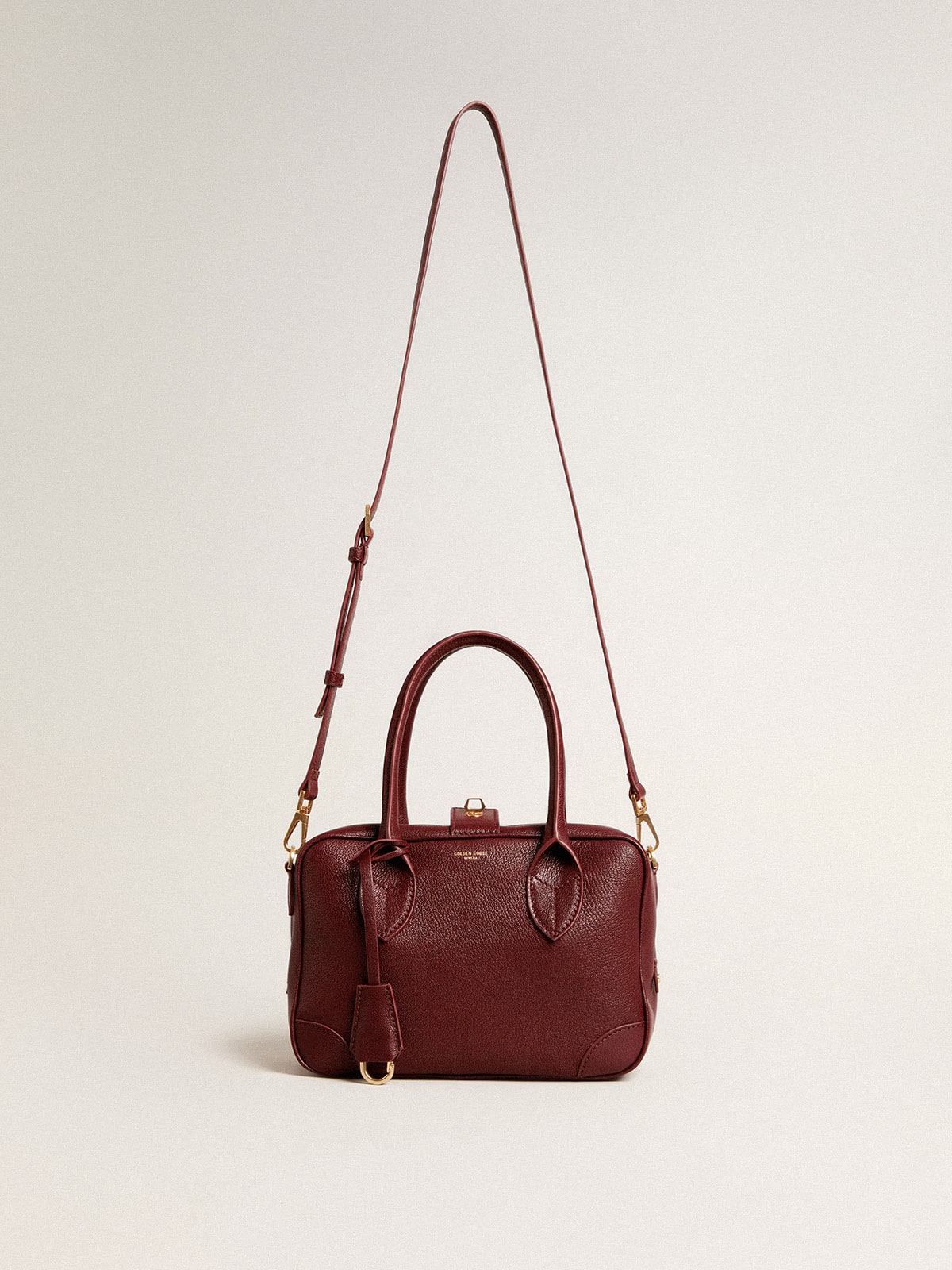 Vita Bag in burgundy sheepskin leather with gold details| Golden Goose