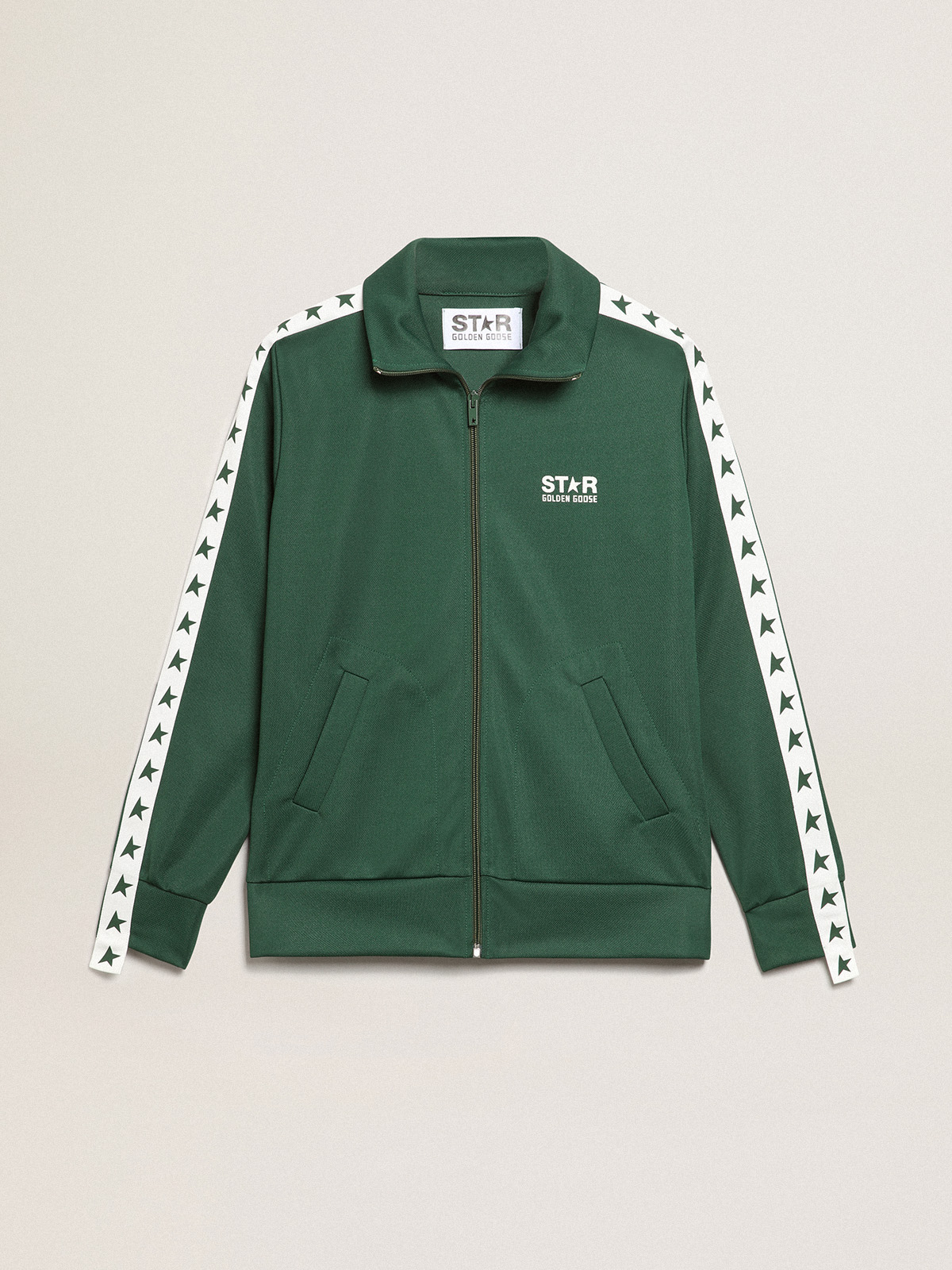 Women's bright green zipped sweatshirt| Golden Goose