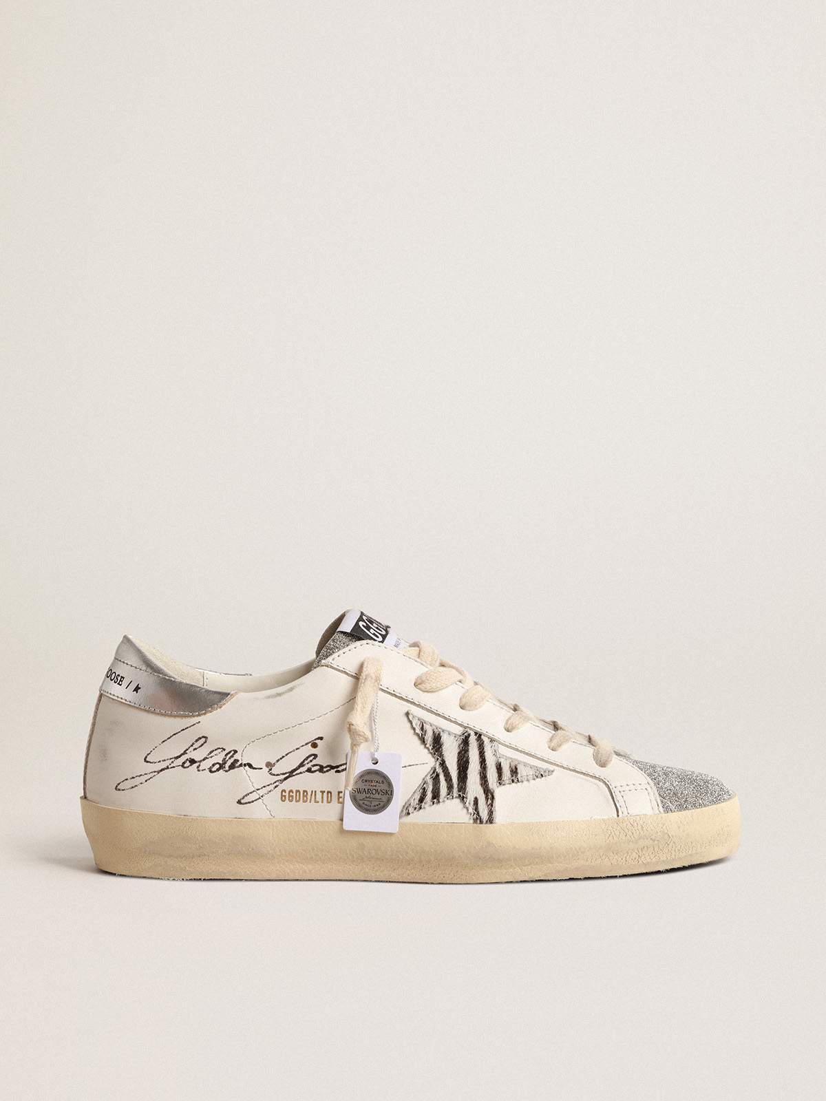 Super-Star LTD with silver Swarovski crystal tongue| Golden Goose