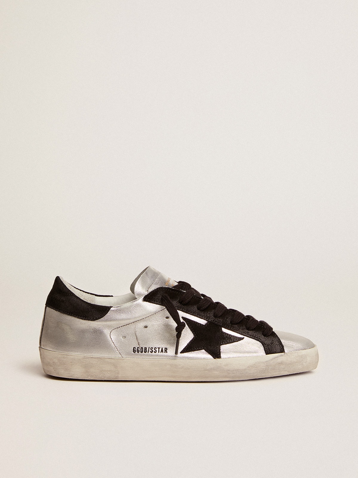 Men's Super-Star in silver leather| Golden Goose