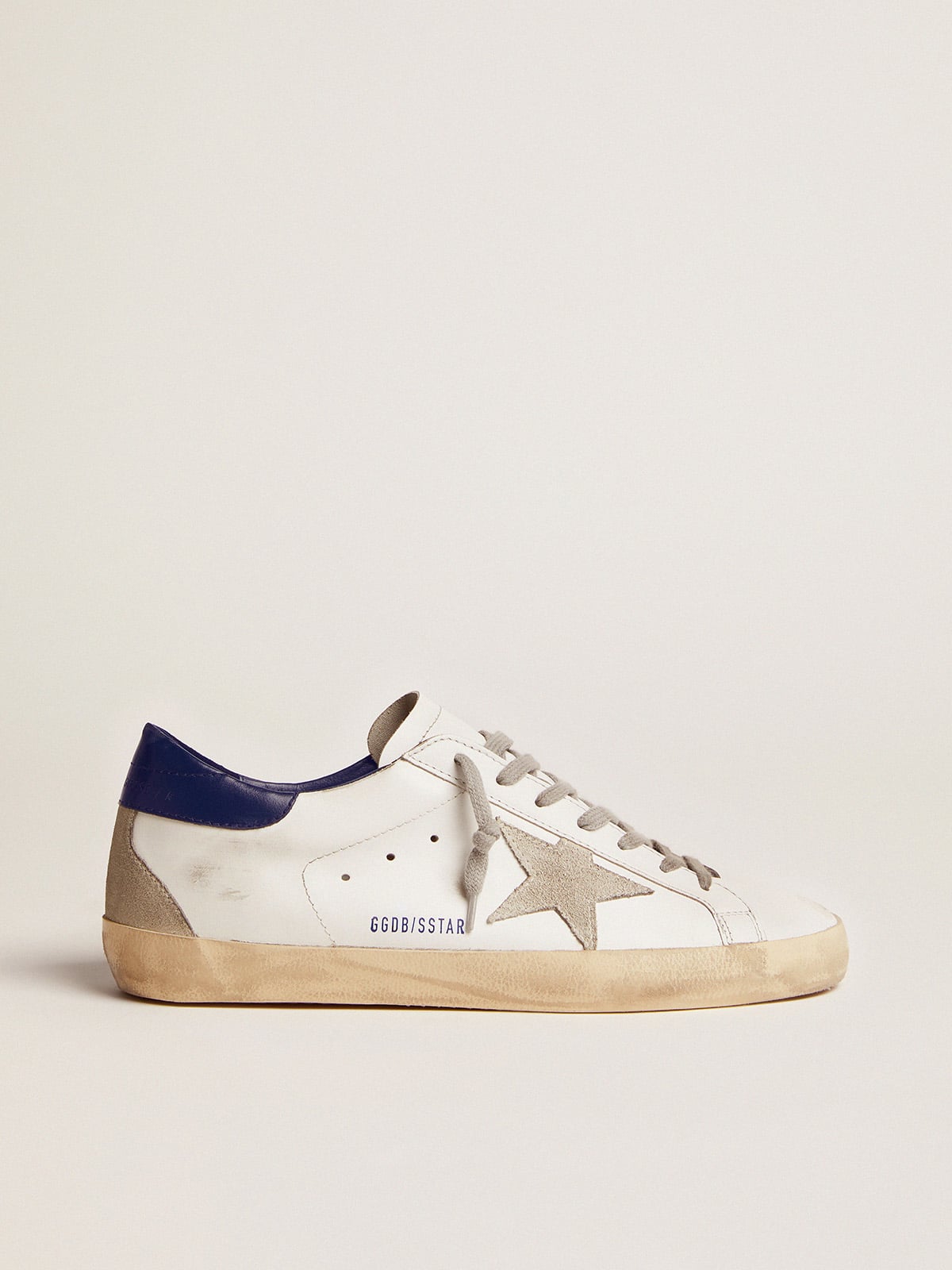 Men's Super-Star with suede star and blue heel tab| Golden Goose