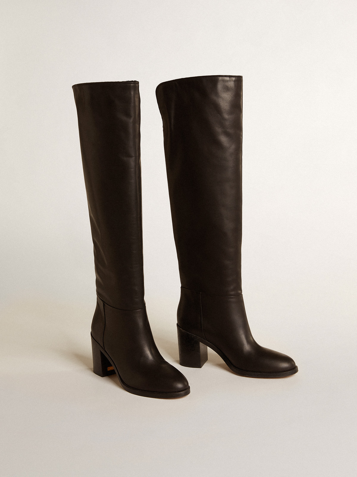 Vivienne knee-high boots in black leather| Golden Goose