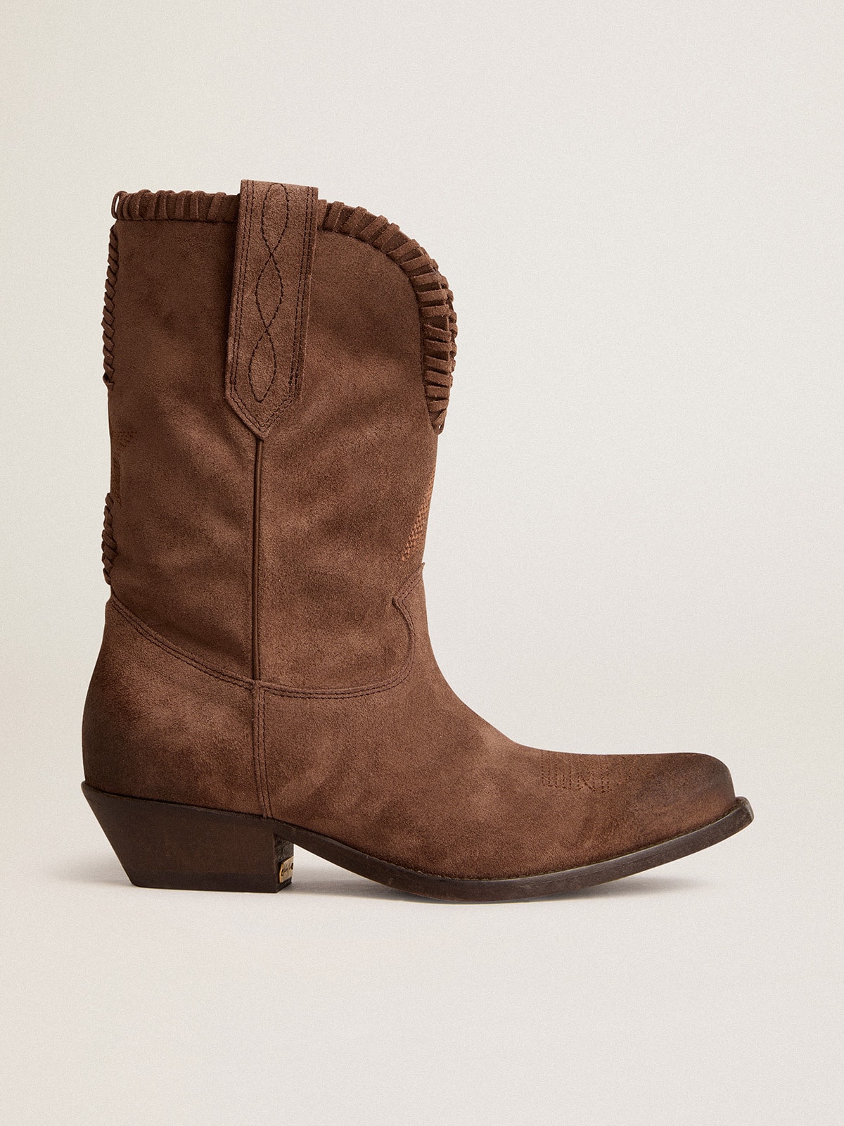 Low Women's boots in dark brown washed suede| Golden Goose