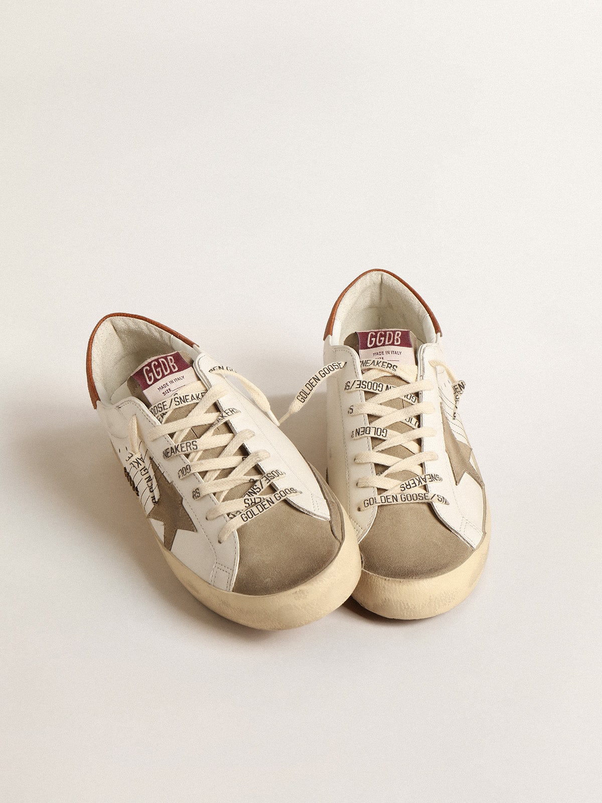 Super-Star with suede star and brown leather heel tab| Golden Goose