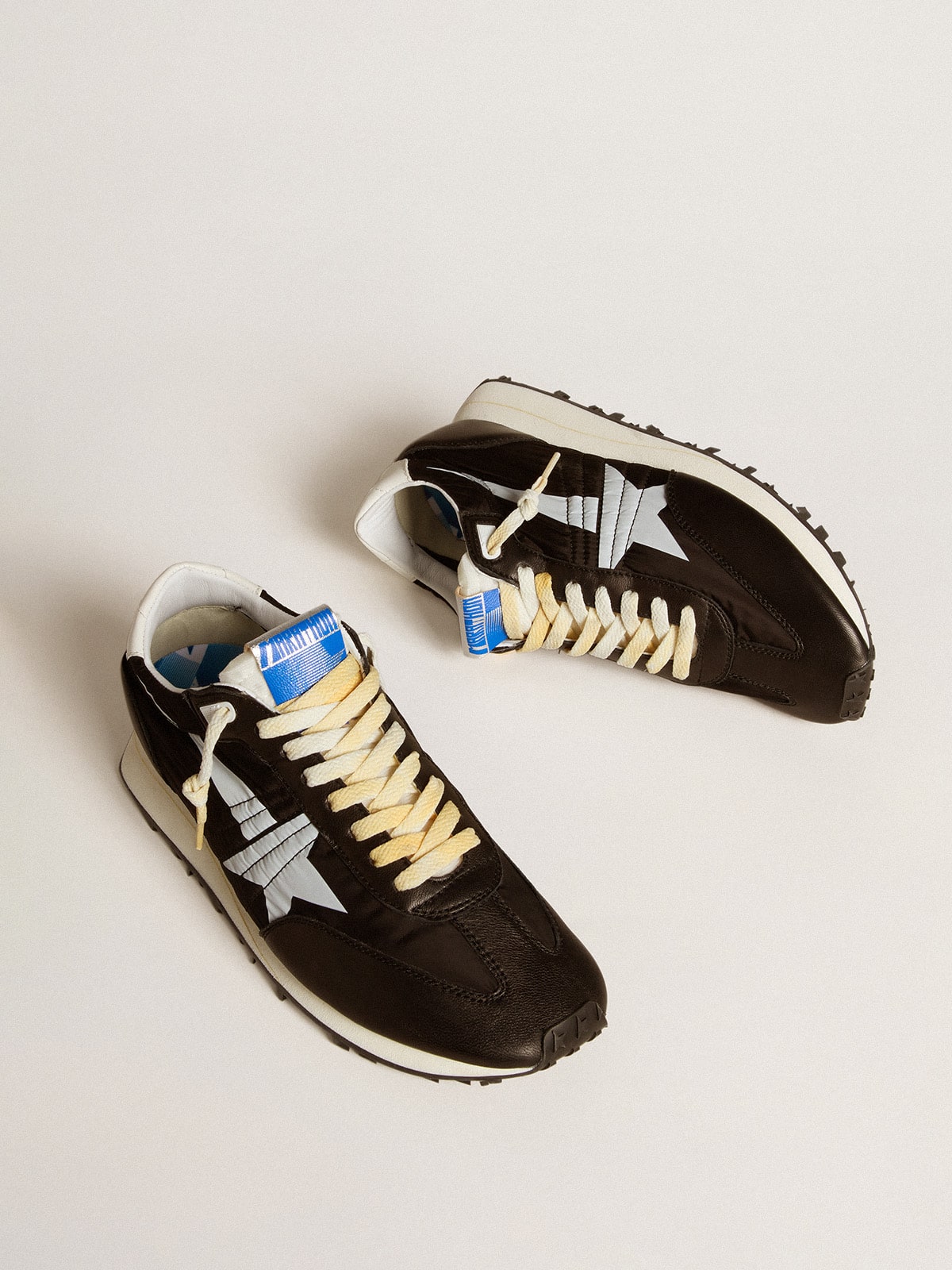 Men's Marathon with black nylon upper and white star| Golden Goose