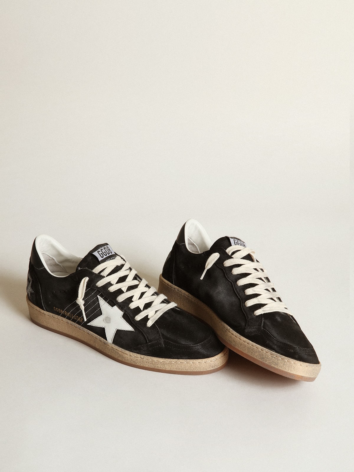 Men's Ball Star in black suede with white leather star| Golden Goose