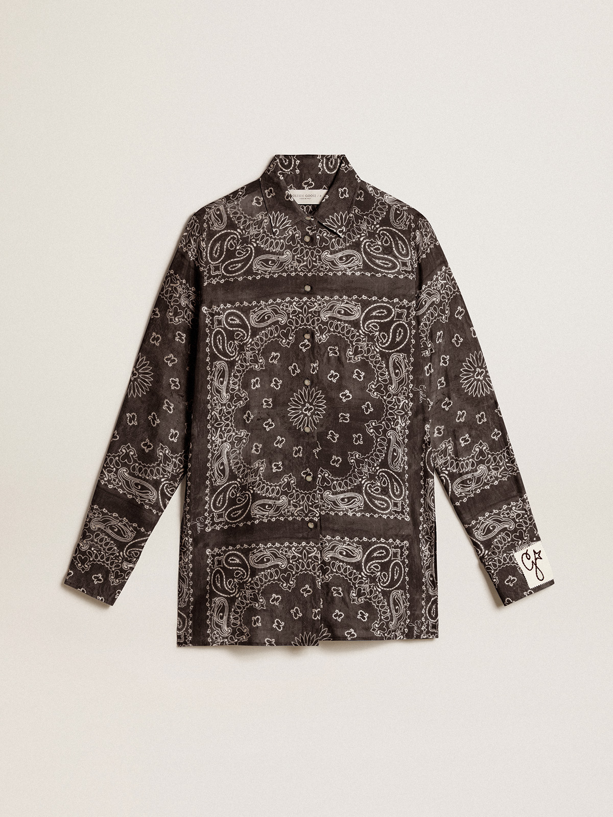 Pajama shirt in anthracite gray with paisley print| Golden Goose