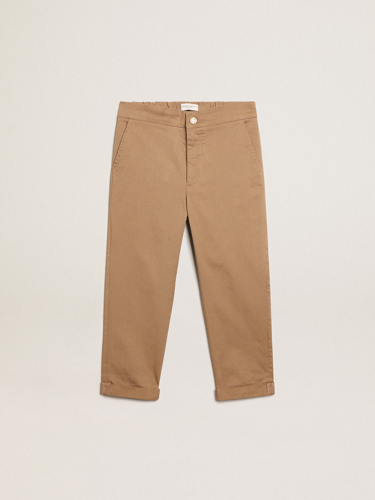 Boys' chinos in caramel cotton| Golden Goose