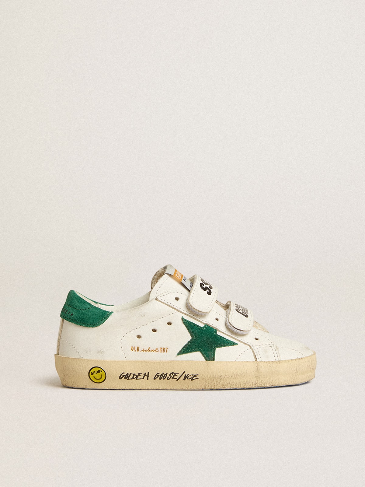 Old School Young with green suede star and heel tab| Golden Goose