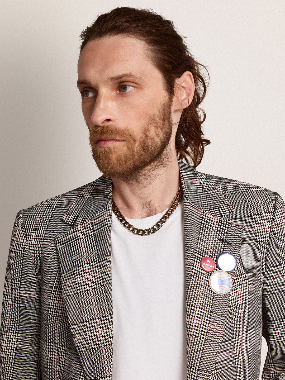 Men's antique silver-colored chain necklace| Golden Goose