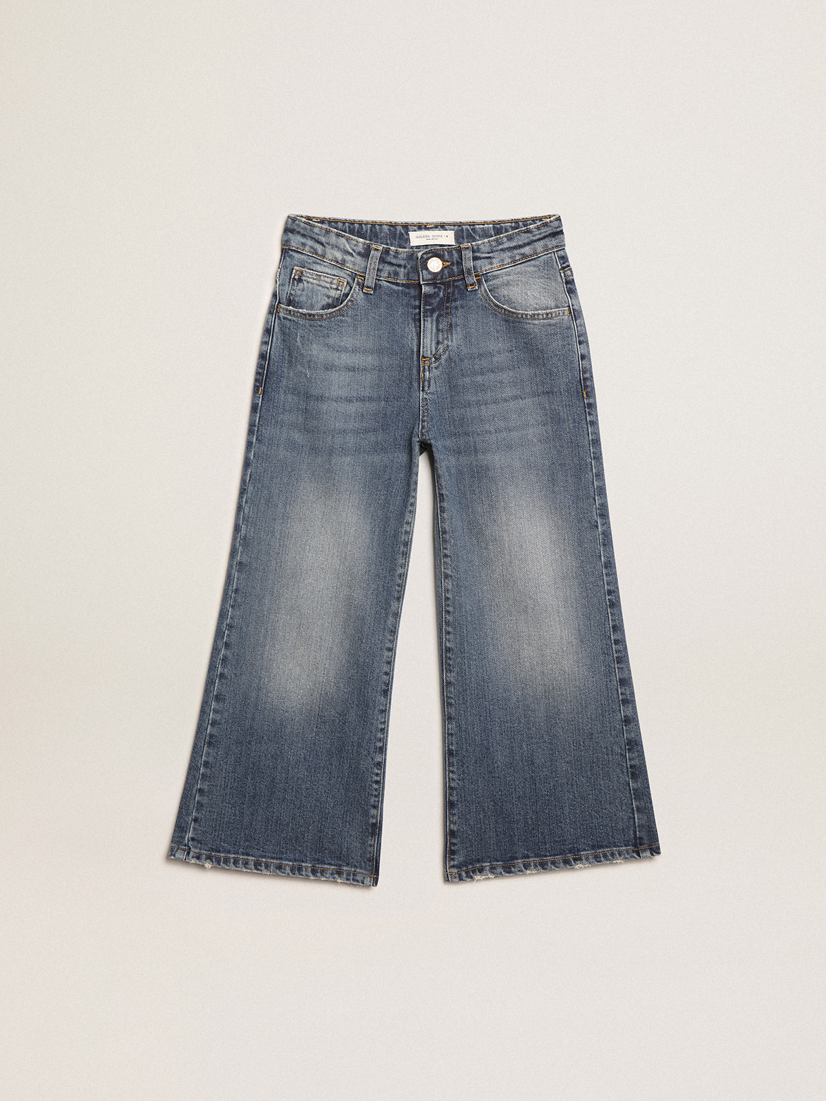 Wide-leg jeans in mid-blue bull denim| Golden Goose