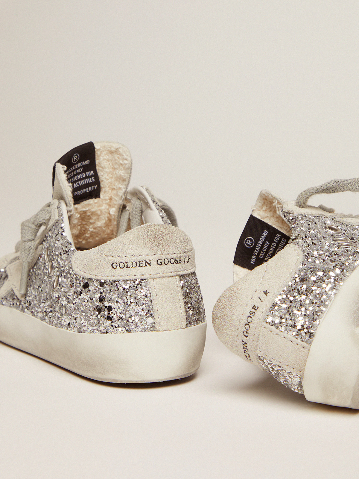 Super-Star Young with silver glitter| Golden Goose
