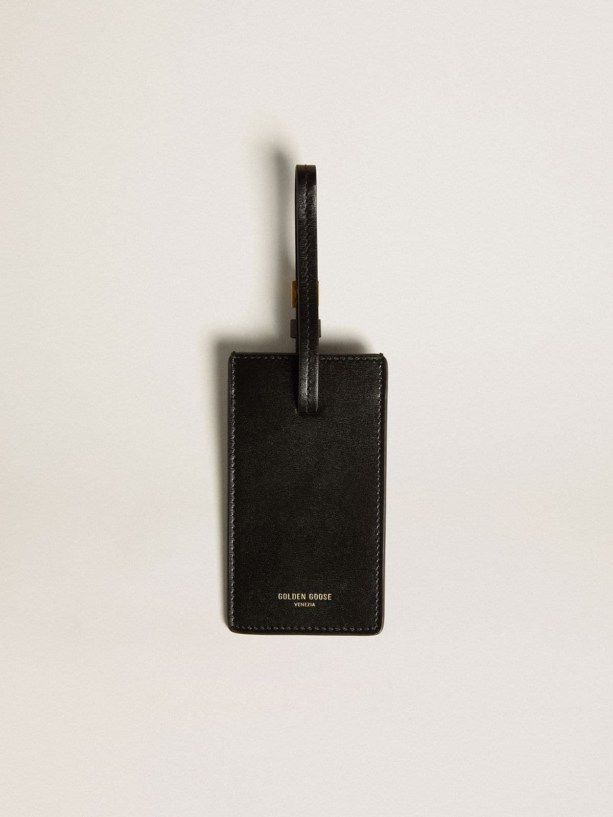 Black luggage tag| Golden Goose