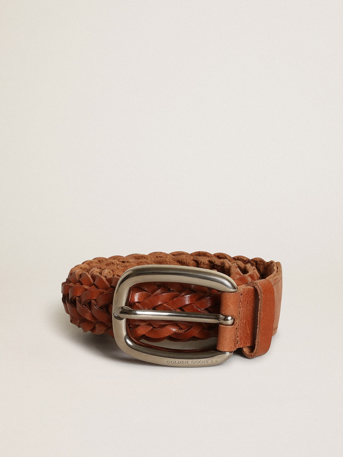 Houston belt in brown braided leather| Golden Goose