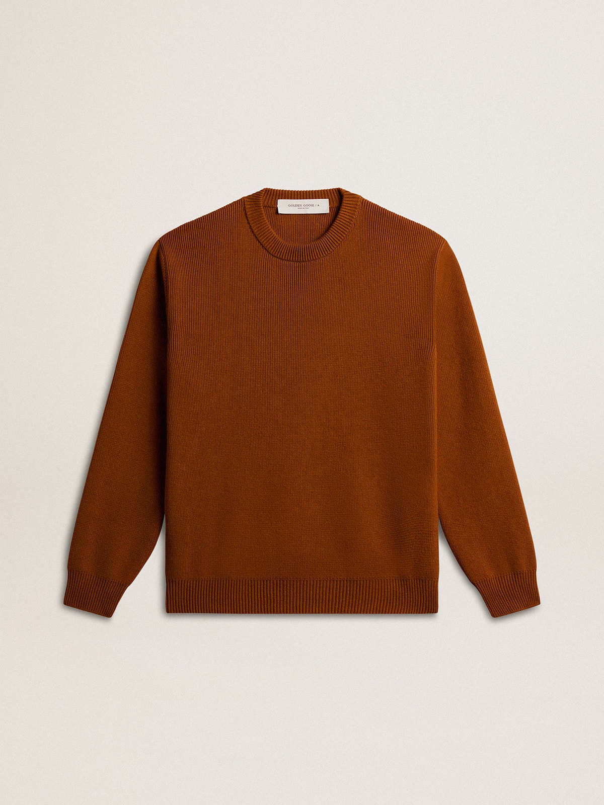 Men's crew-neck sweater with logo on the back| Golden Goose