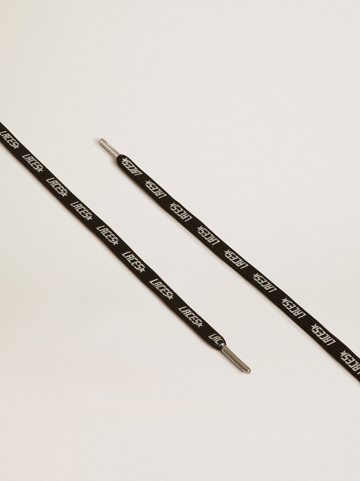 Black laces with silver lettering| Golden Goose
