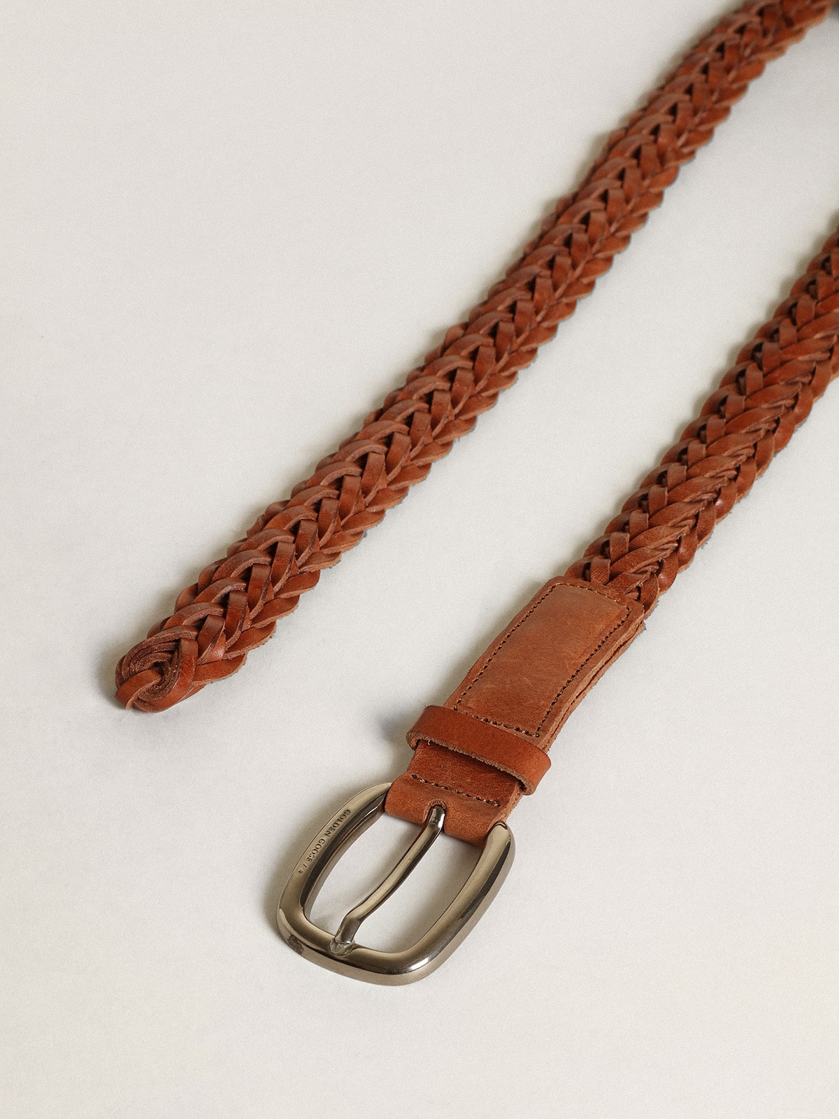 Houston belt in brown braided leather| Golden Goose