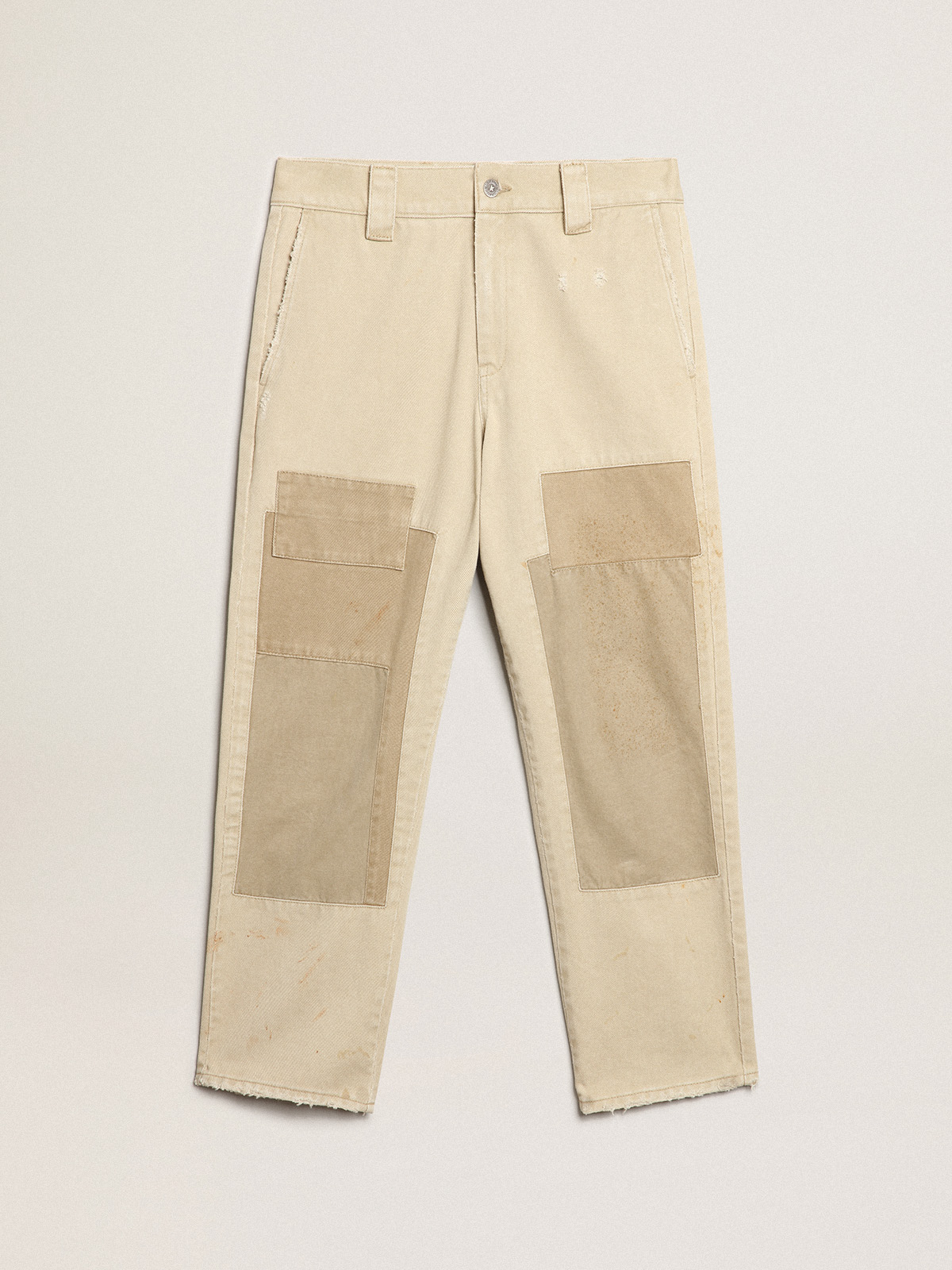 Cotton pants in beige mix| Golden Goose