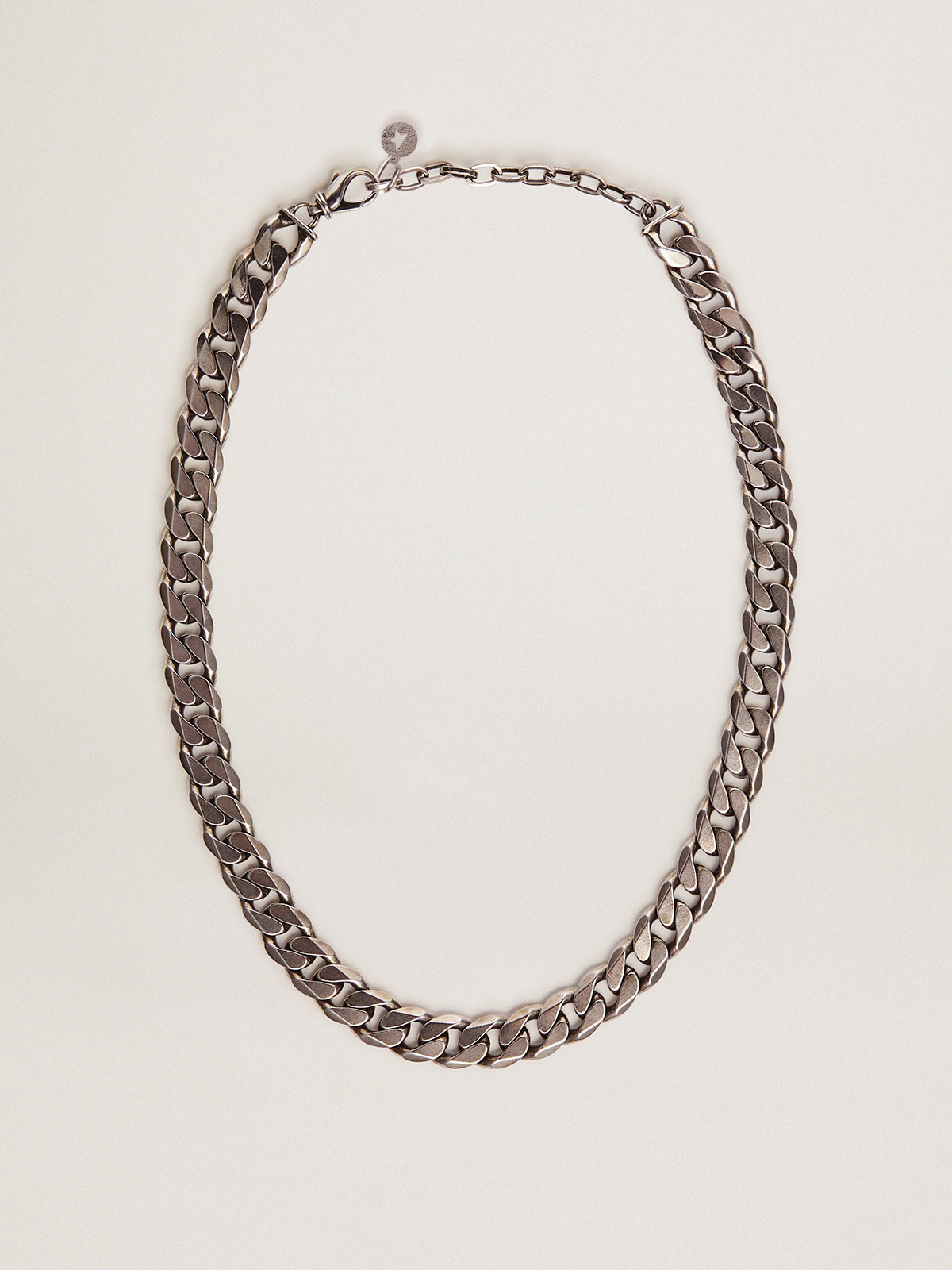 Men's antique silver-colored chain necklace| Golden Goose