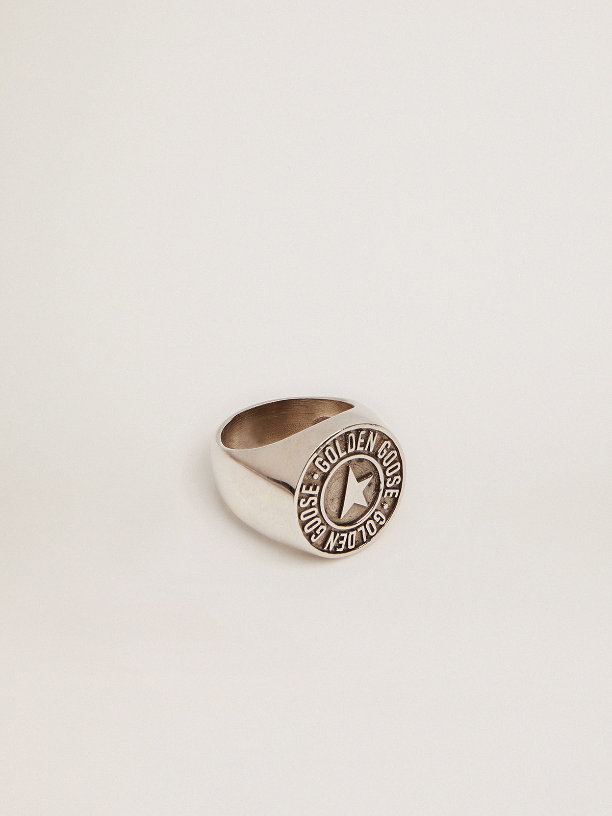 Men's ring in antique silver color| Golden Goose