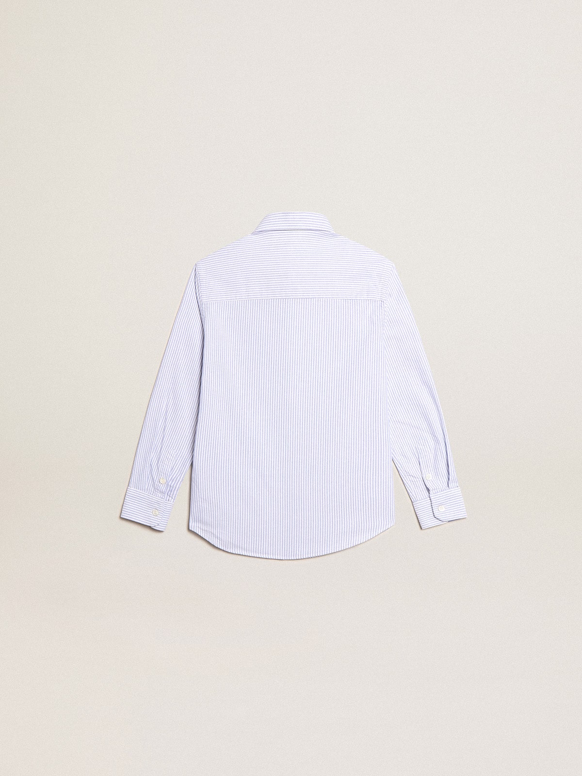 Boys' shirt with light blue stripes| Golden Goose