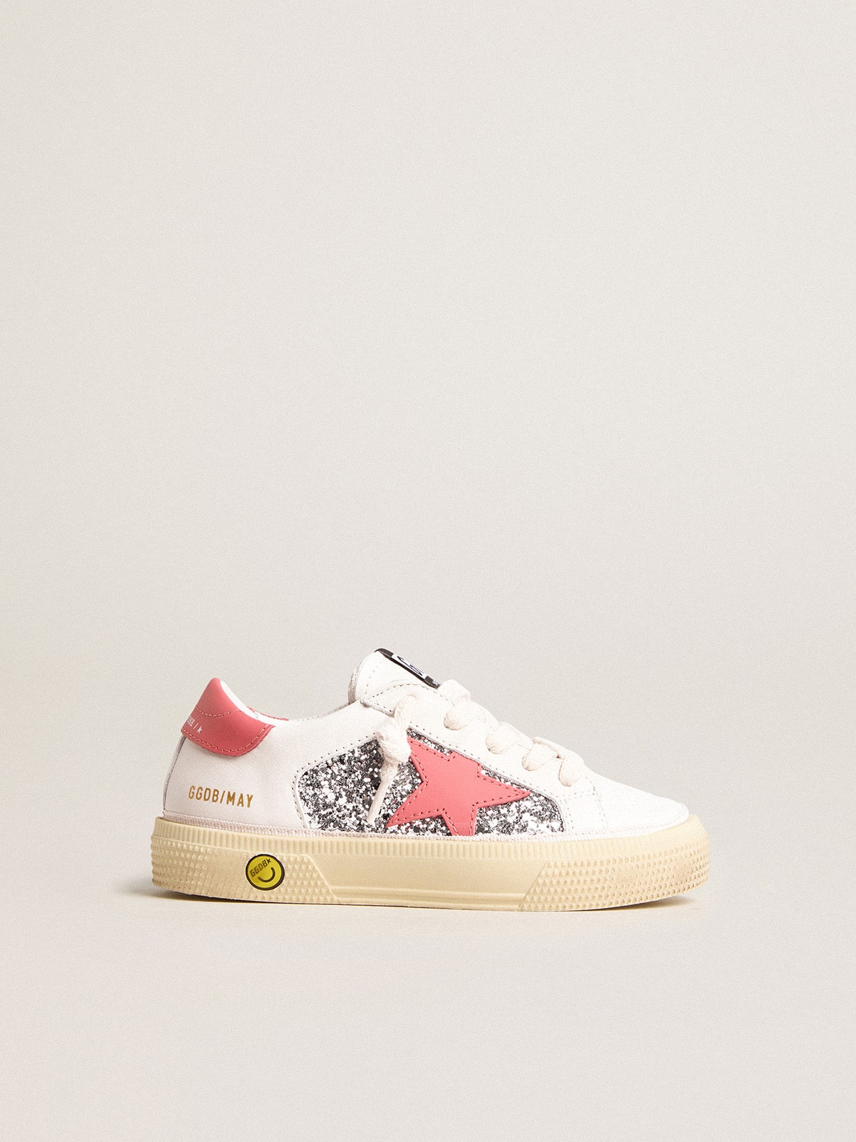Young May with pink leather star and heel tab| Golden Goose