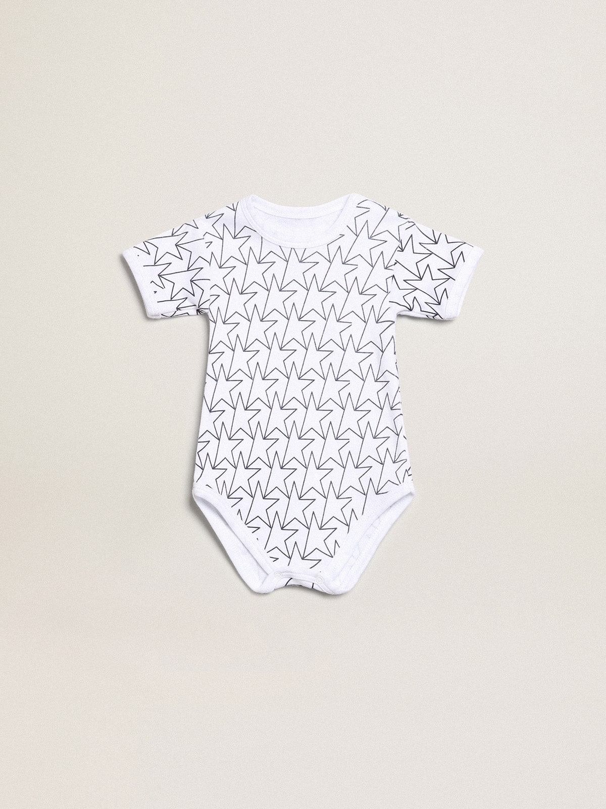 Baby gift set in white with navy blue trim and star| Golden Goose