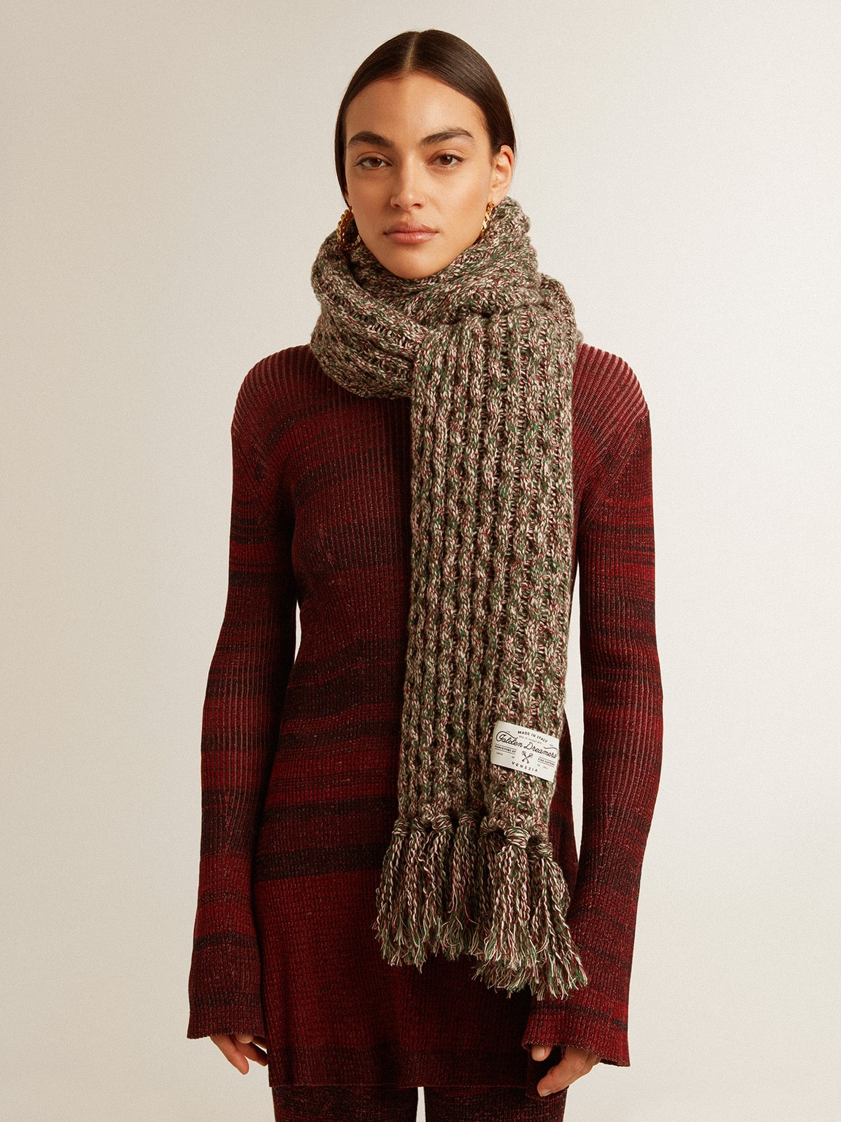 Multicolored wool scarf| Golden Goose