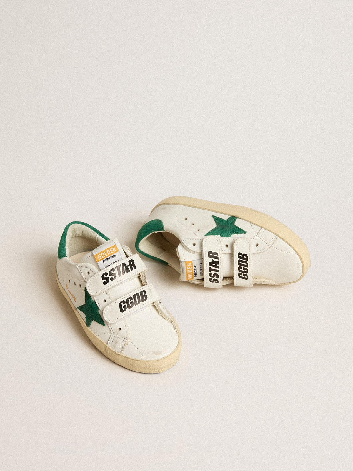 Old School Young with green suede star and heel tab| Golden Goose
