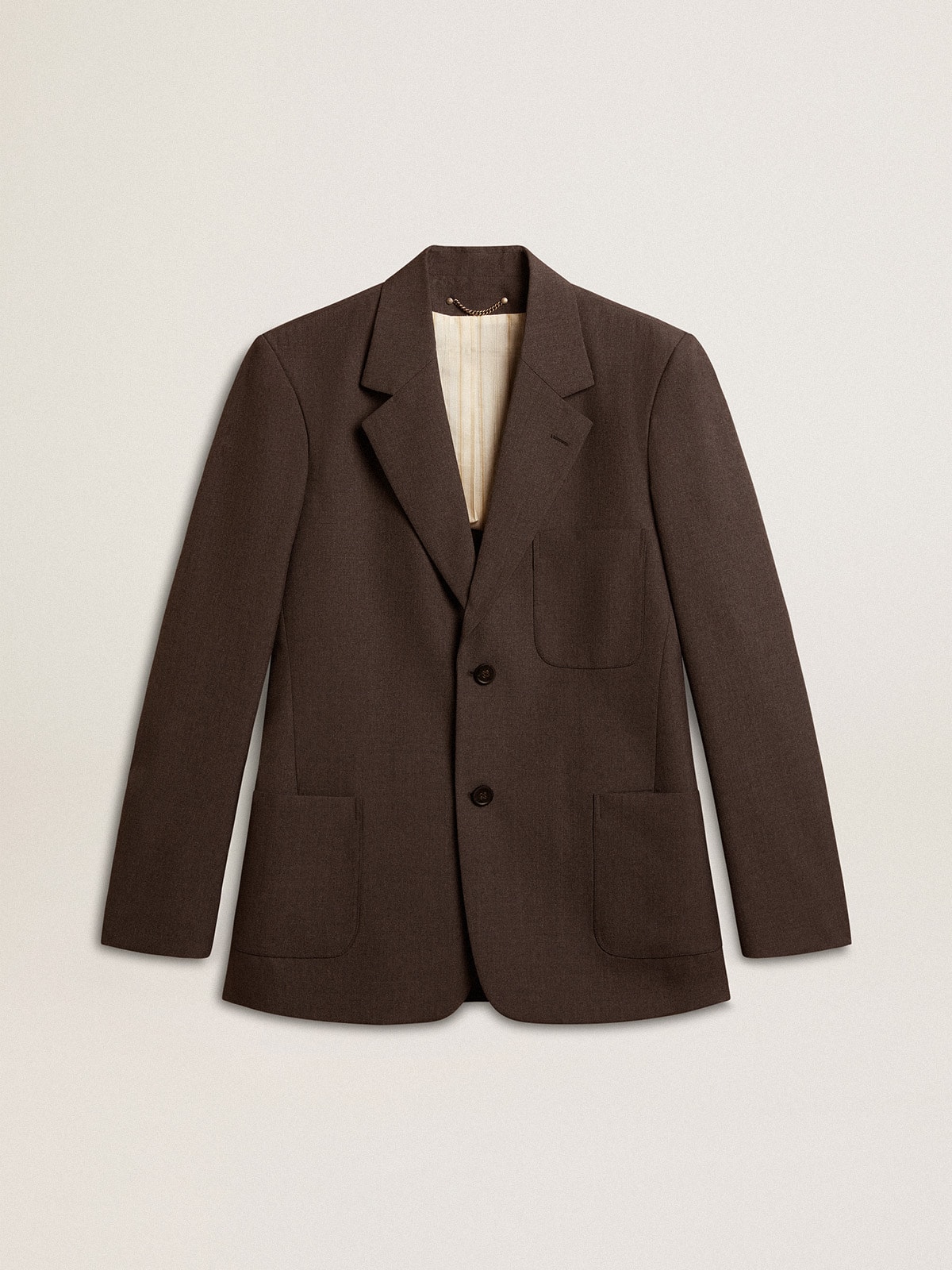 Men's tailored jacket in anthracite gray virgin wool| Golden Goose