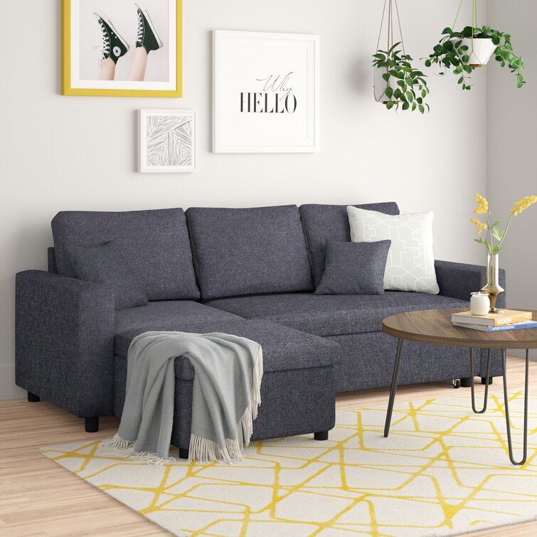 Vernita 87a?2a?2 Wide Linen Reversible Sleeper Sofa & Chaise
