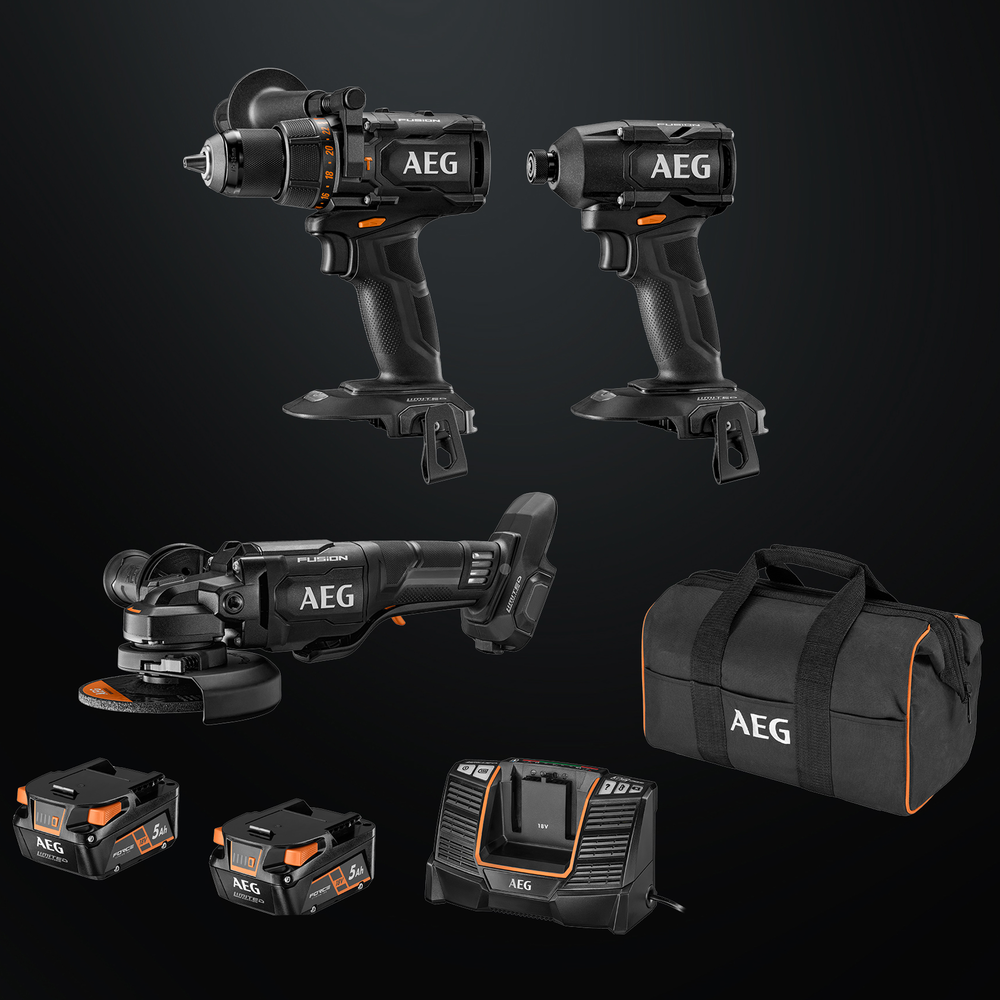 AEG 18V FUSION BRUSHLESS 3-PIECE 5.0AH LIMITED EDITION KIT