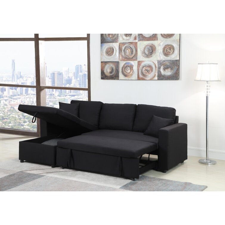 Vernita 87a?2a?2 Wide Linen Reversible Sleeper Sofa & Chaise