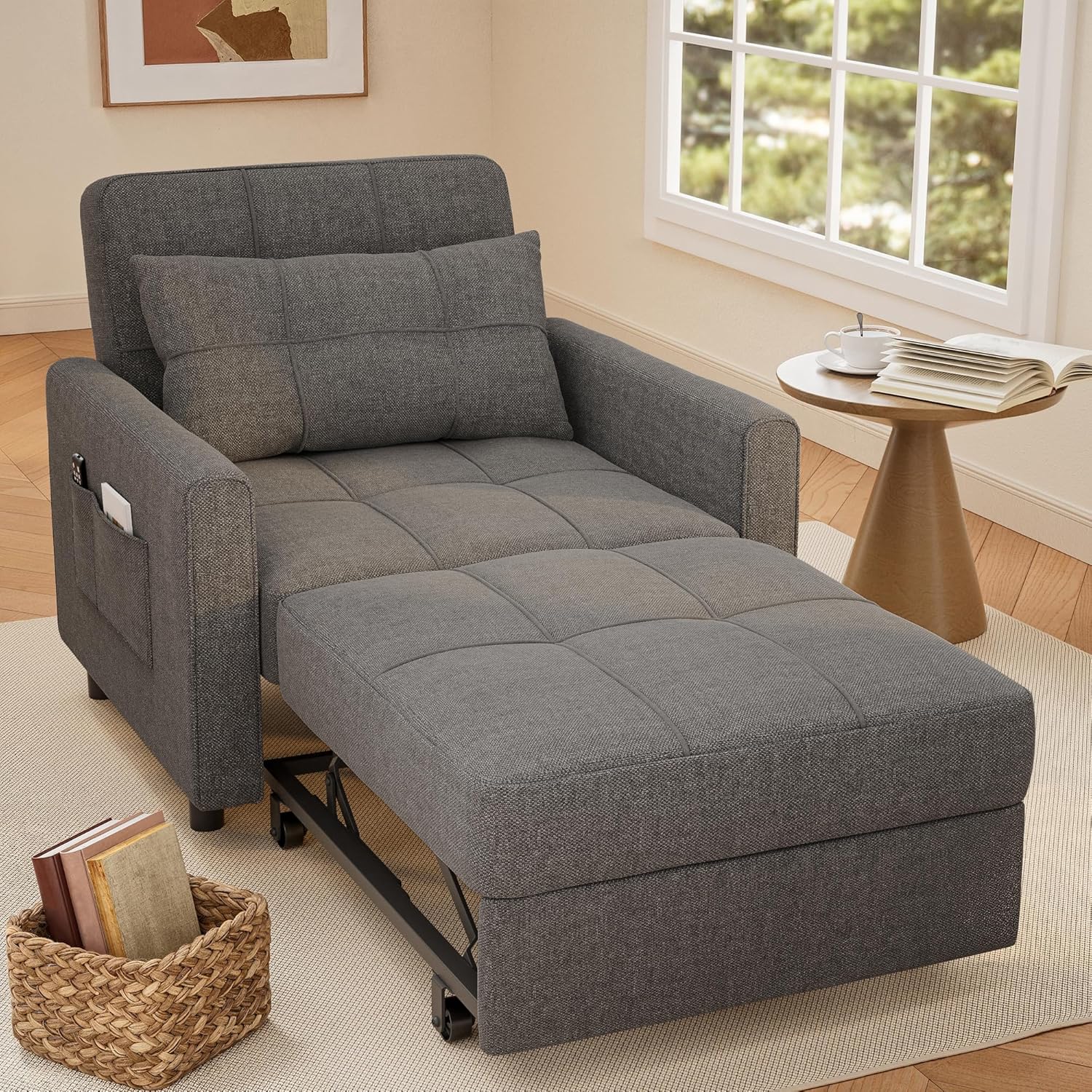 e??�� 40 Inch 3-in-1 Convertible Chair Bed,Sofa Bed.