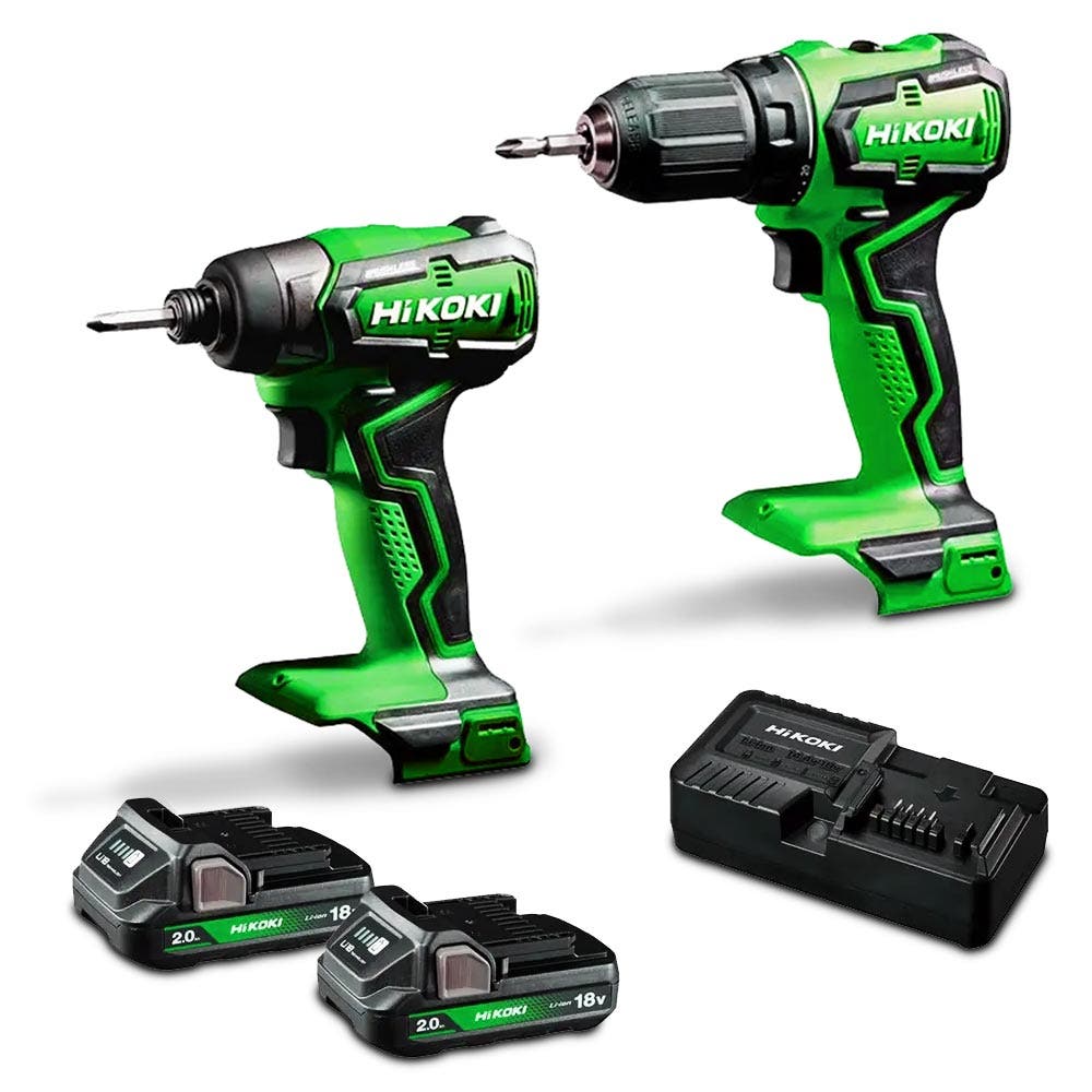 HIKOKI 18V Brushless 2 Piece 2 x 2.0Ah Combo Kit KC18DD(HCZ)